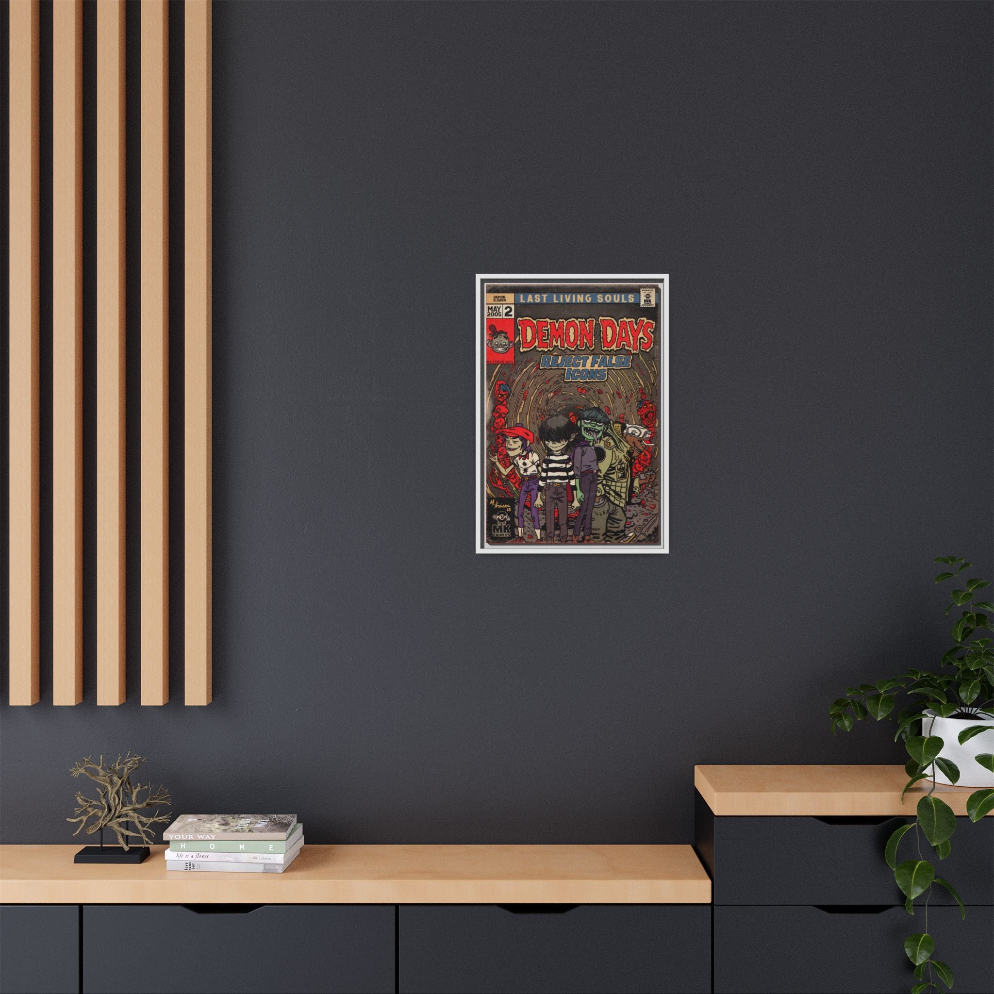 Demon Days - Matte Canvas, Framed (Multi-color)