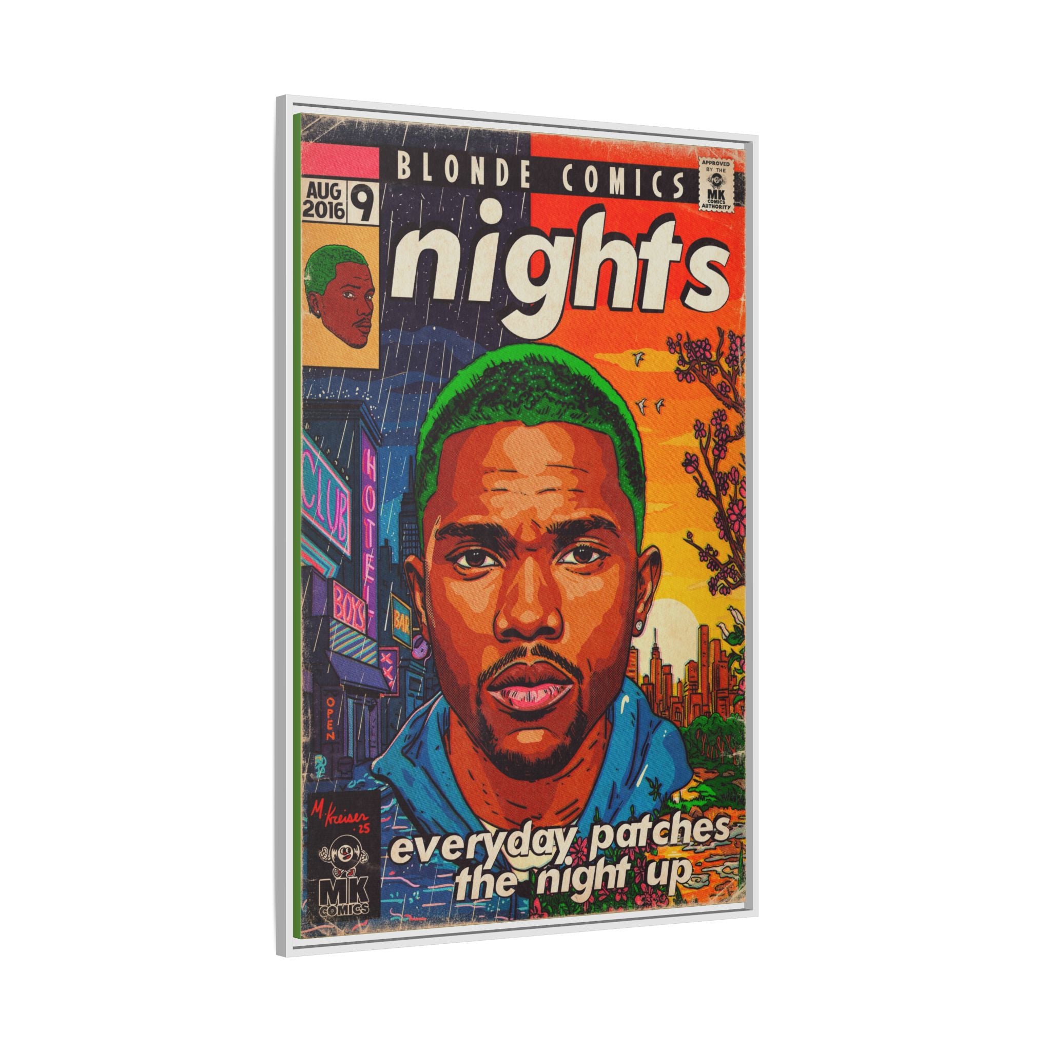 Nights - Matte Canvas, Framed (Multi-color)