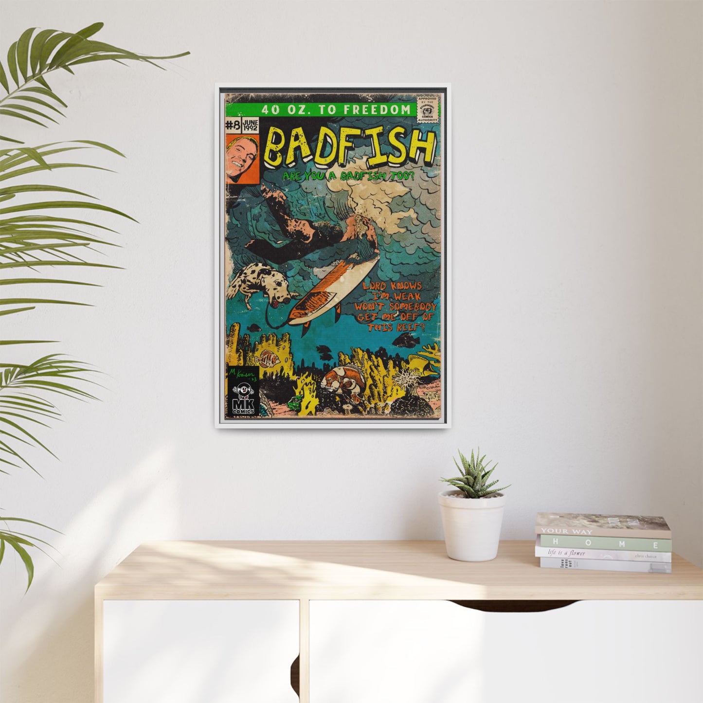 Badfish - Matte Canvas, Framed (Multi-color)