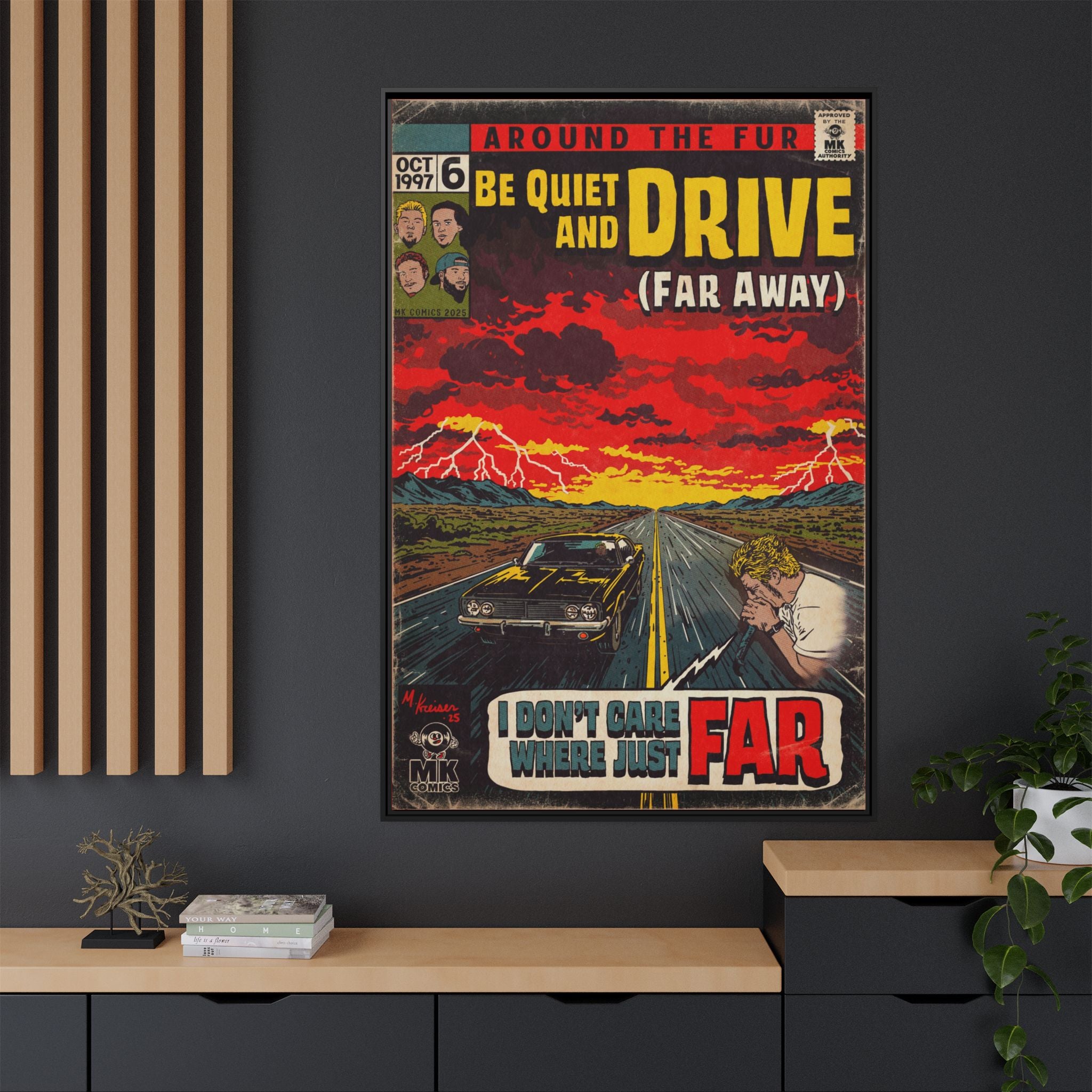 Be Quiet and Drive - Matte Canvas, Framed (Multi-color)