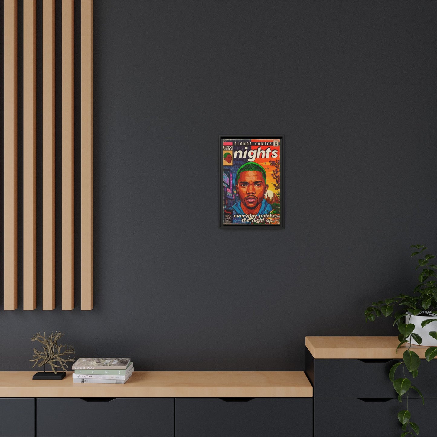 Frank Ocean -Nights - Matte Canvas, Framed (Multi-color)