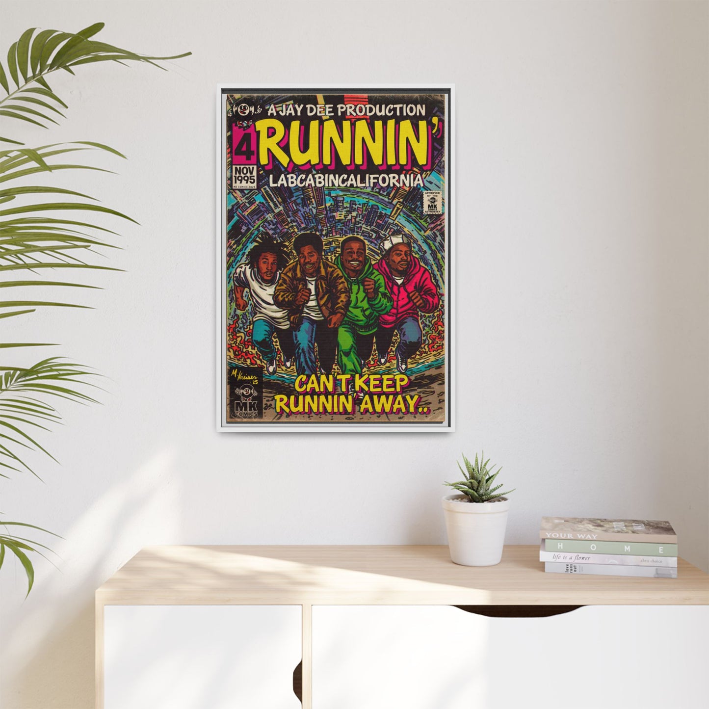 Runnin' - Matte Canvas, Framed (Multi-color)