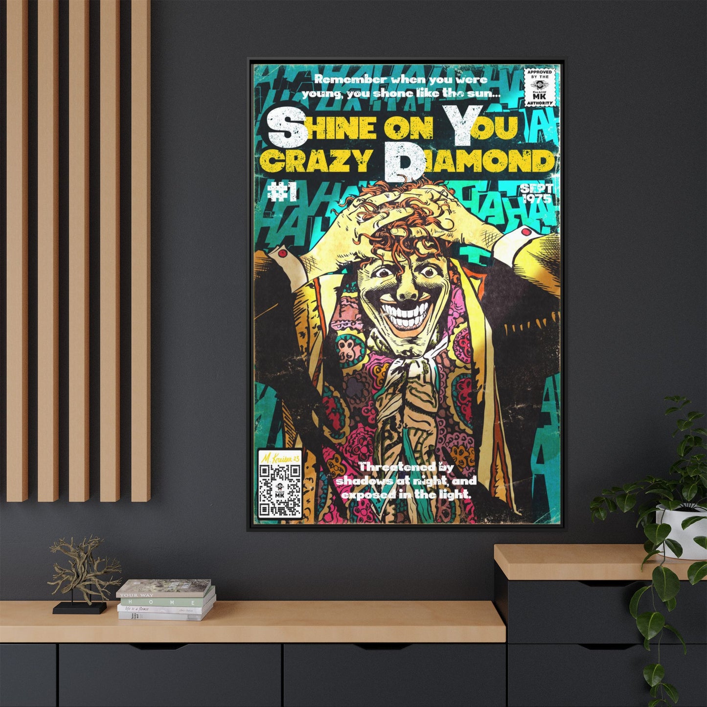 Pink Floyd - Shine on You crazy Diamond -  Gallery Canvas Wraps, Vertical Frame