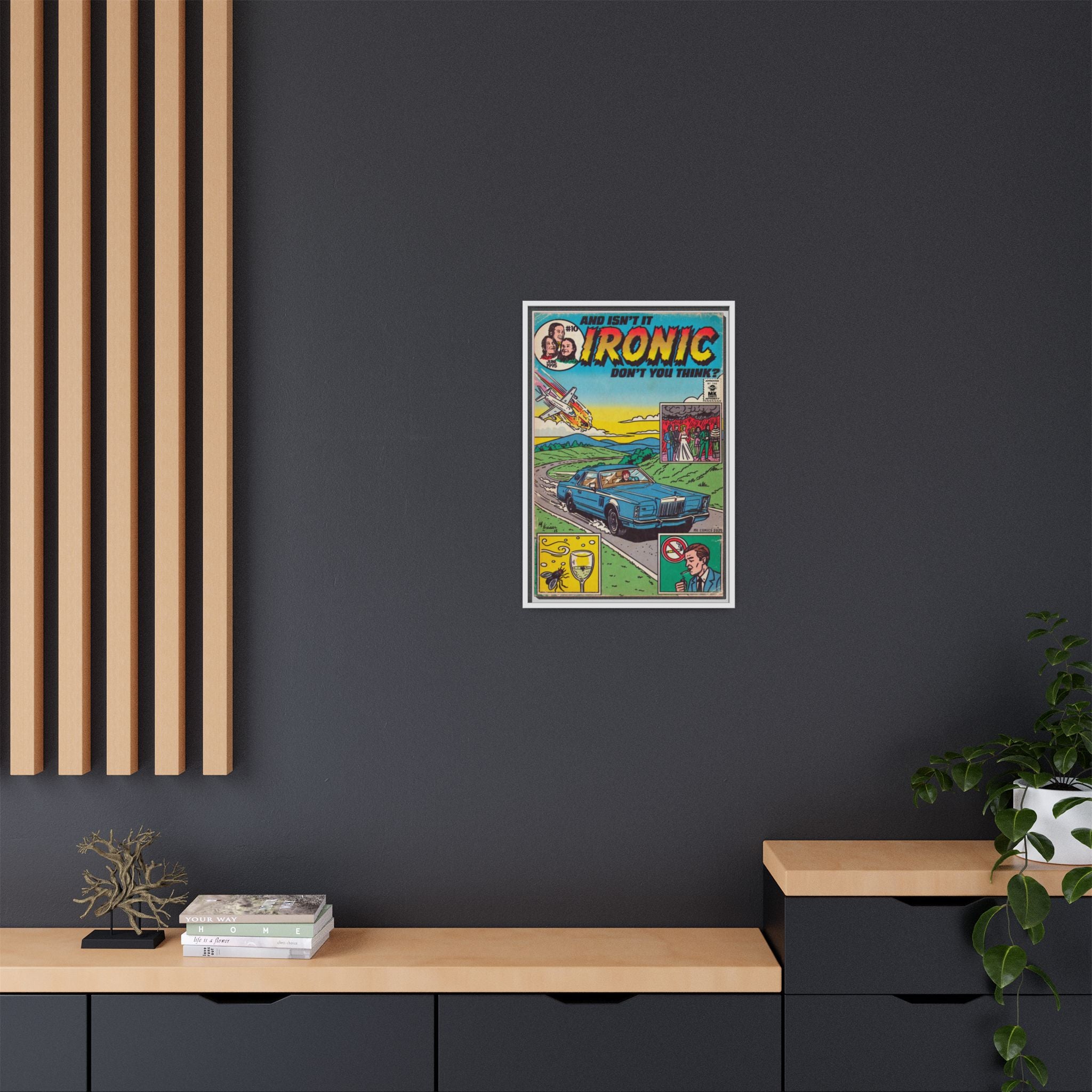 Ironic - Matte Canvas, Framed (Multi-color)