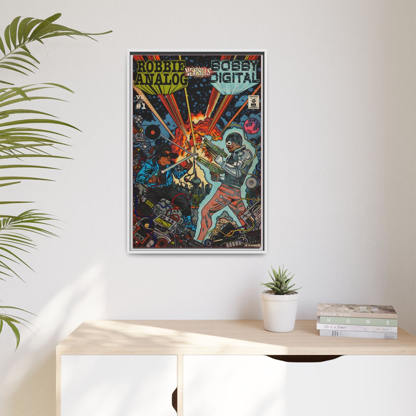 Analog vs. Digital - Matte Canvas, Framed (Multi-color)