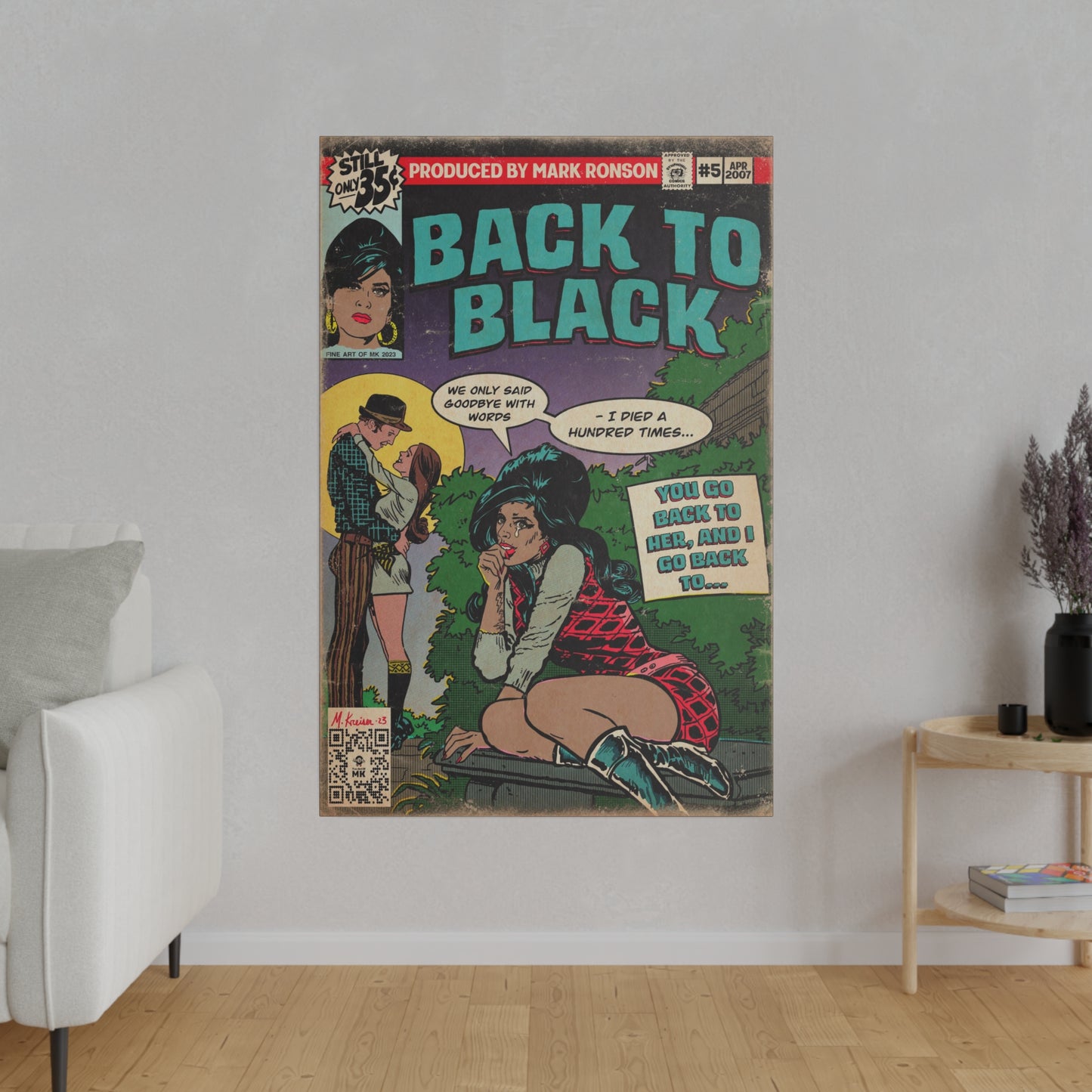 Amy Winehouse - Back to Black - Matte Canvas, Stretched, 0.75"