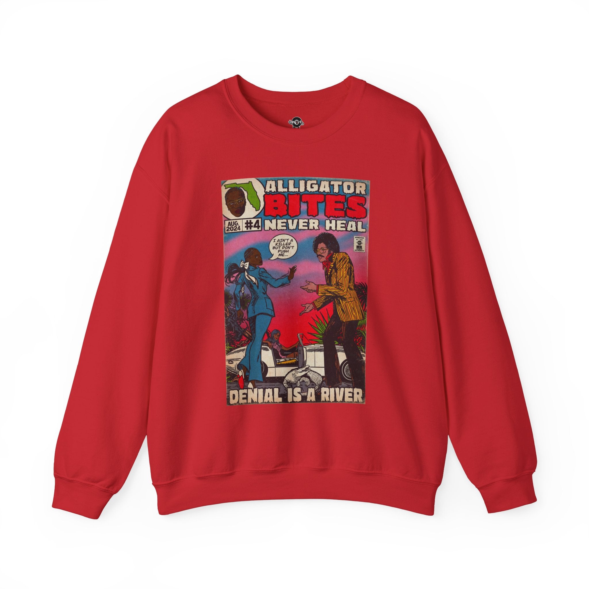 Denial is a River - Alligator Bites - Unisex Heavy Blend™ Crewneck Sweatshirt