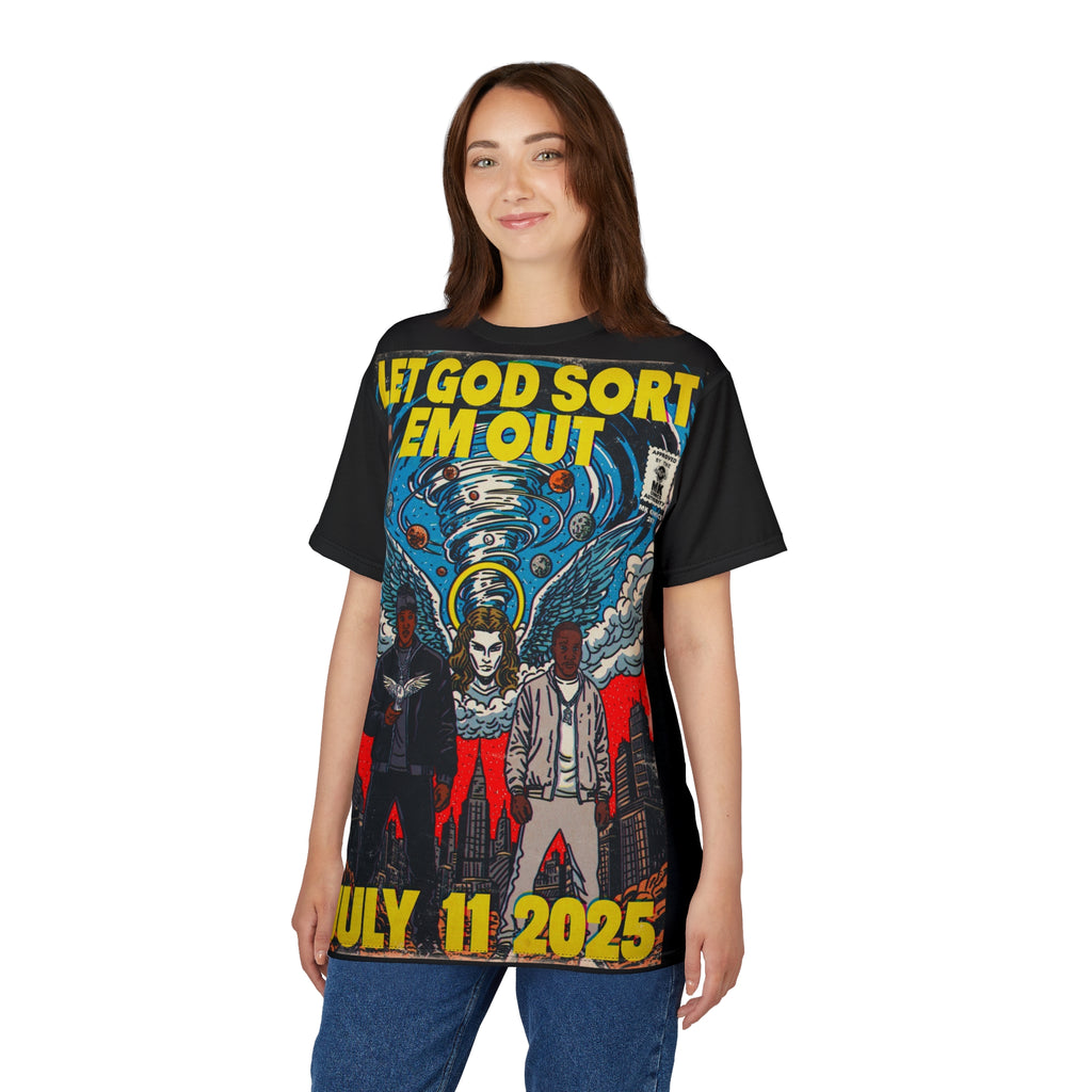Let God Sort Em Out - Unisex Cut & Sew Tee (AOP)