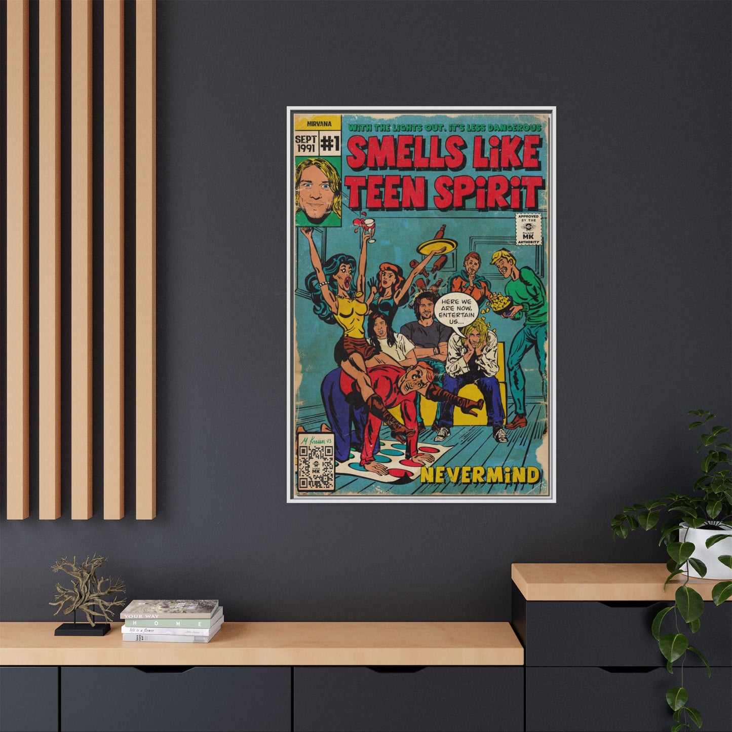 Nirvana - Smells Like Teen Spirit -  Gallery Canvas Wraps, Vertical Frame