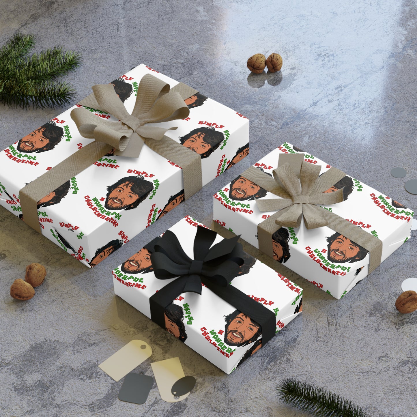 Wonderful Christmastime- Christmas- Gift Wrapping Paper Rolls, 1pc