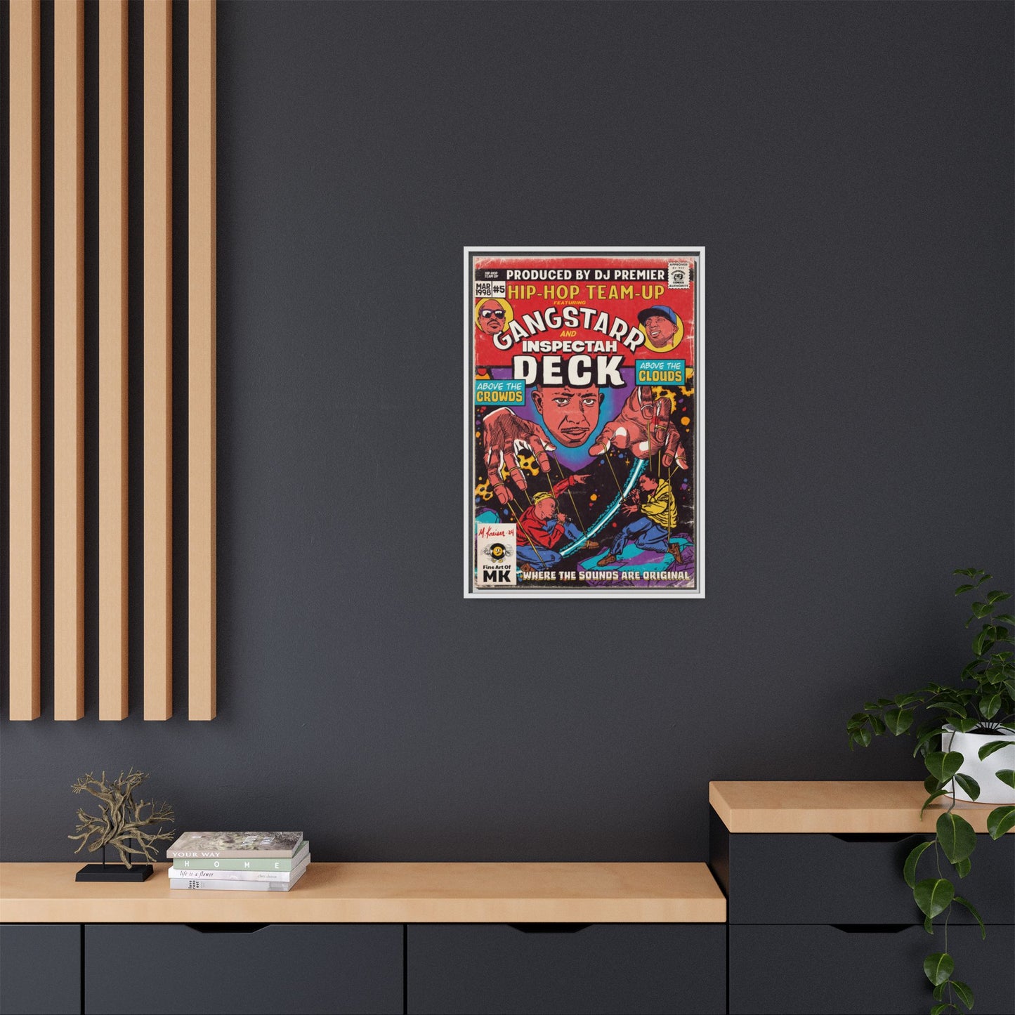 Gang Starr & Inspectah Deck - Above The Clouds - Gallery Canvas Wraps, Vertical Frame