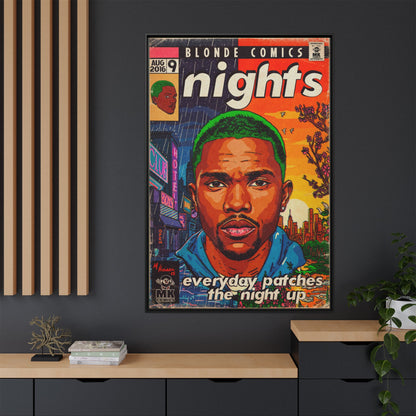 Frank Ocean -Nights - Matte Canvas, Framed (Multi-color)