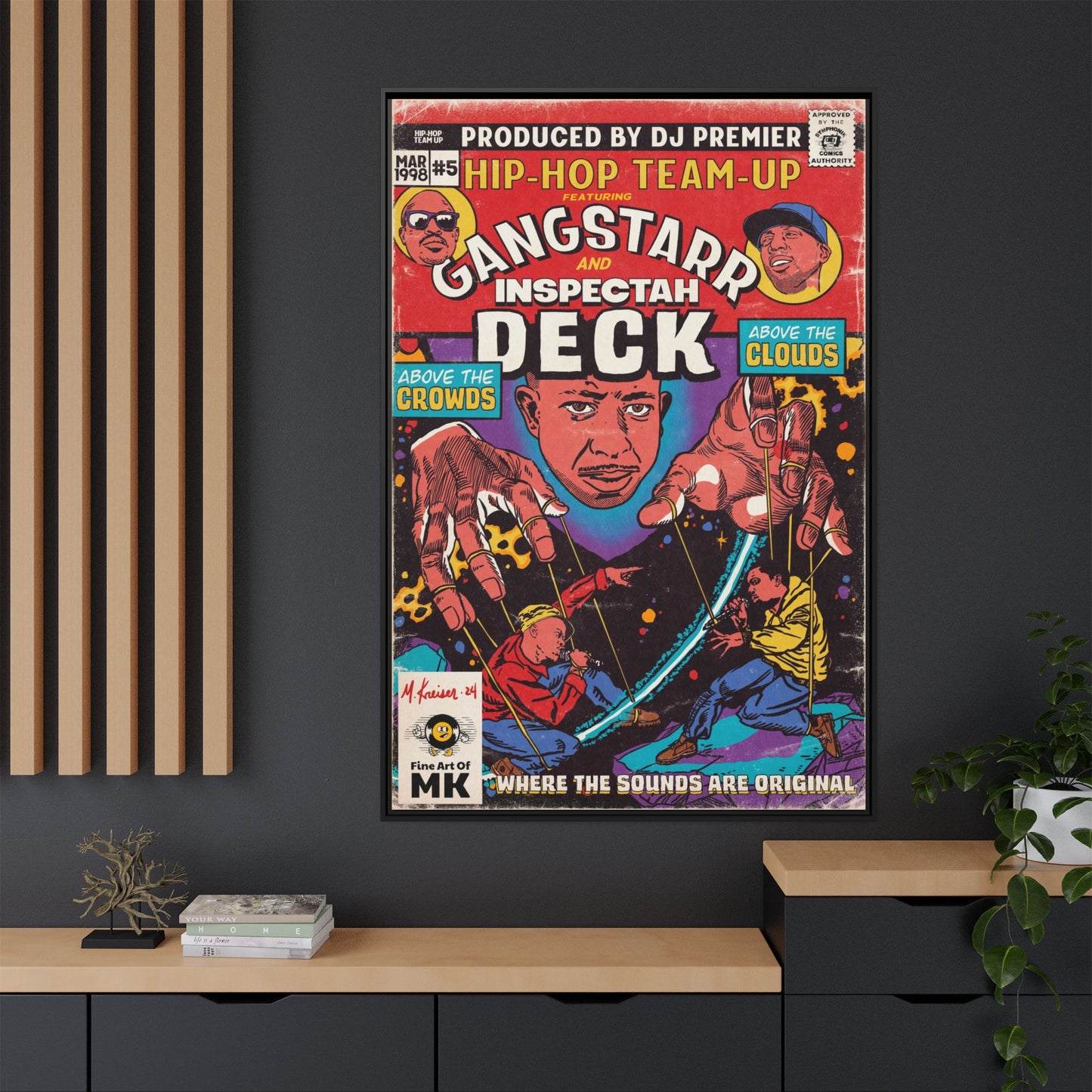 Gang Starr & Inspectah Deck - Above The Clouds - Gallery Canvas Wraps, Vertical Frame
