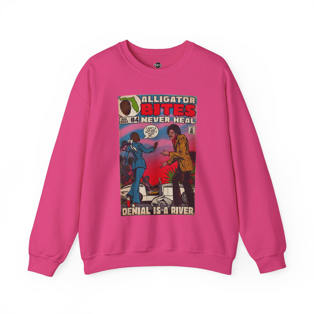 Denial is a River - Alligator Bites - Unisex Heavy Blend™ Crewneck Sweatshirt