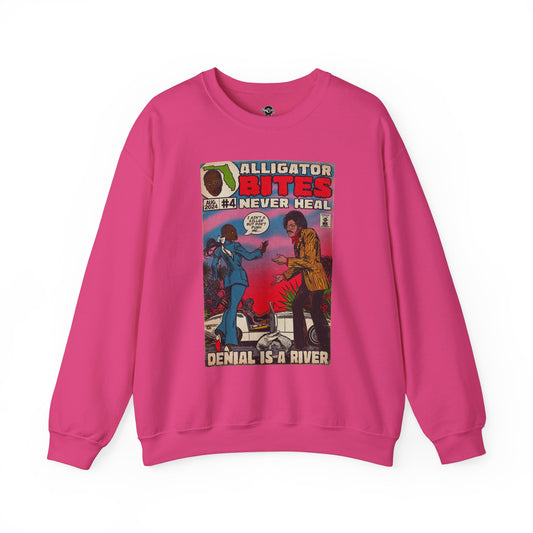 Denial is a River - Alligator Bites - Unisex Heavy Blend™ Crewneck Sweatshirt
