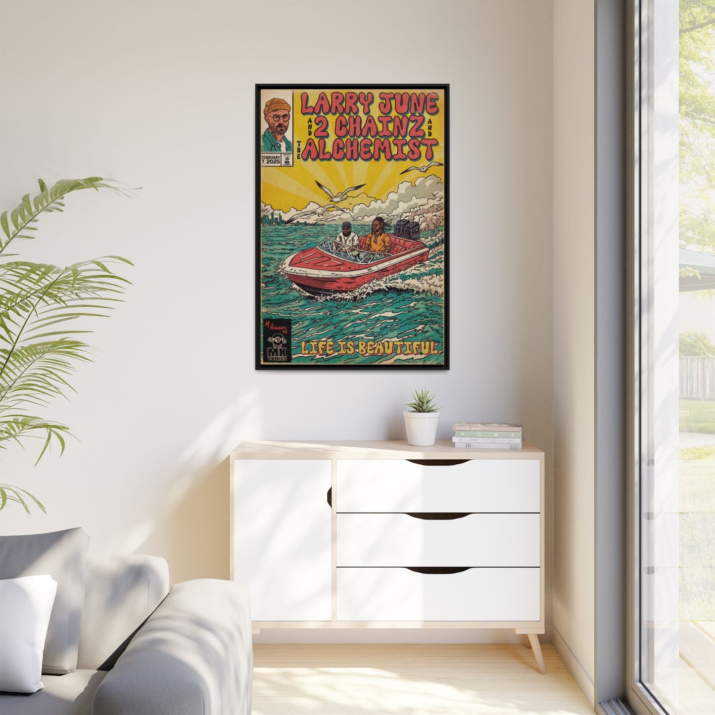 Life is Beautiful - Matte Canvas, Framed (Multi-color)