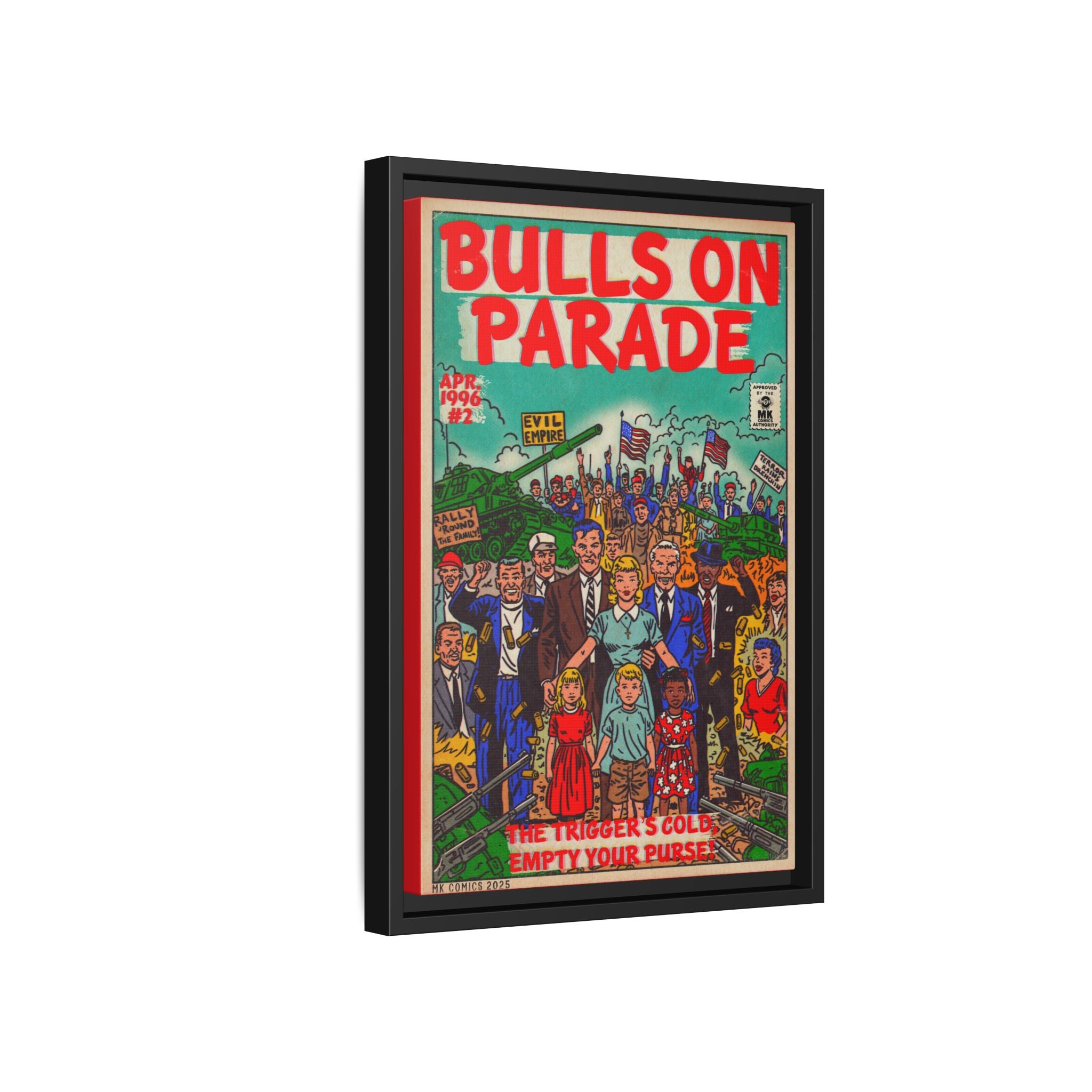 Bulls Parade -Matte Canvas, Framed (Multi-color)
