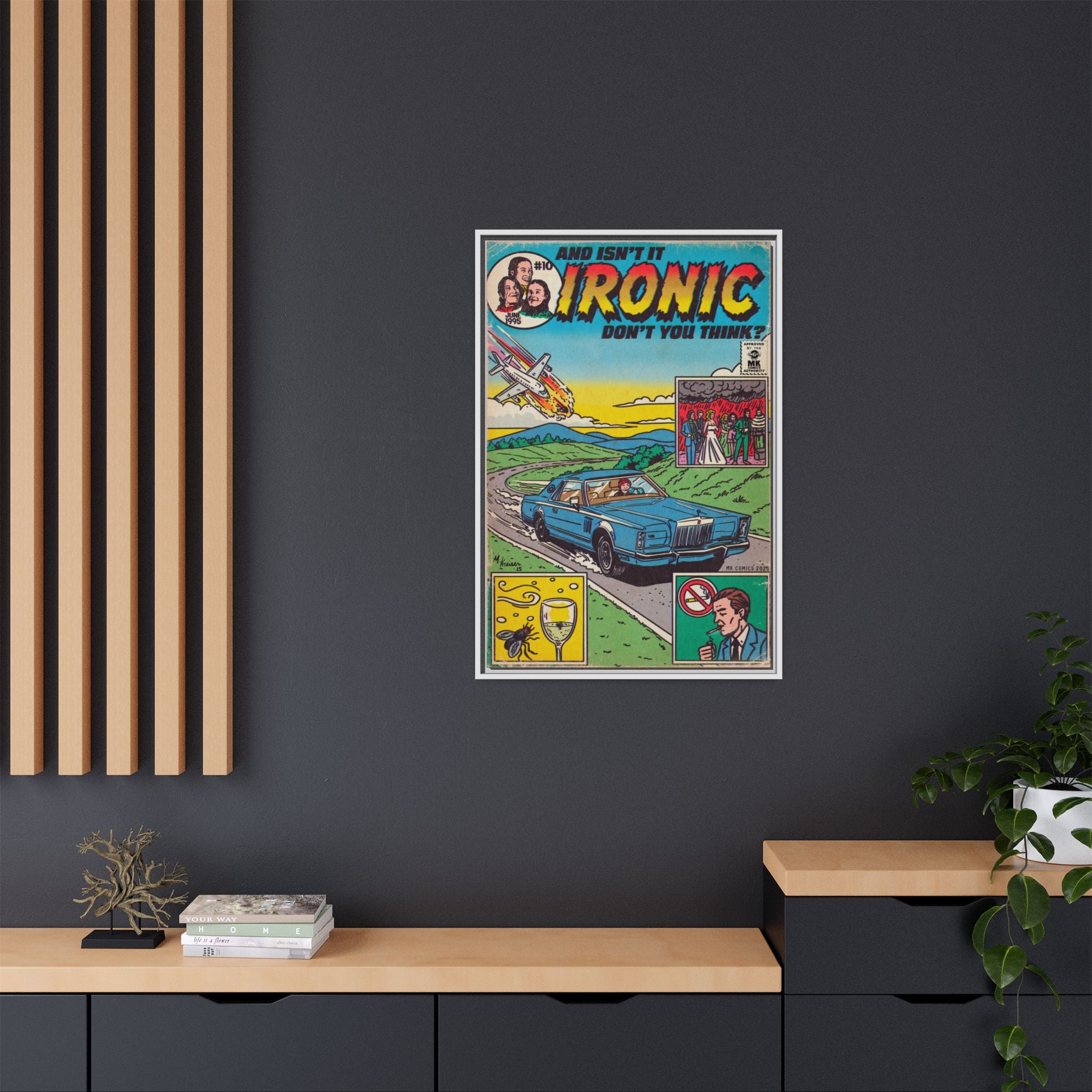 Ironic - Matte Canvas, Framed (Multi-color)