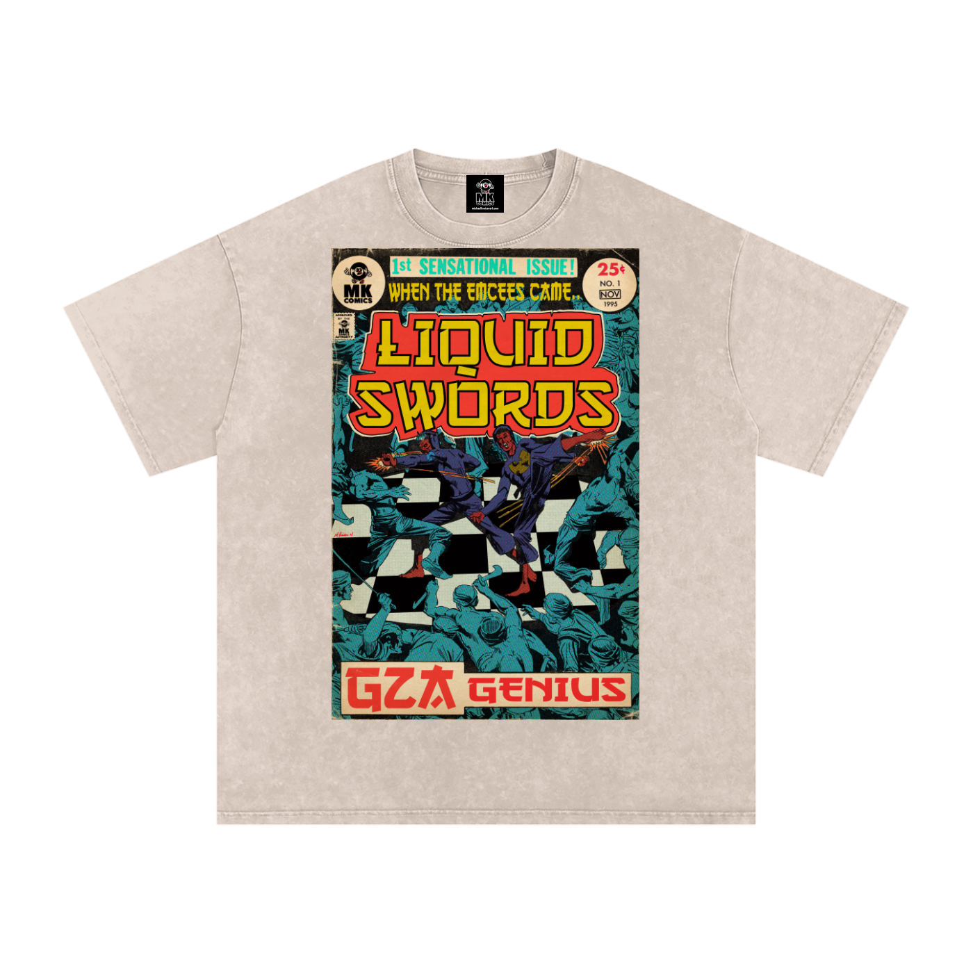 Liquid Swords - Snow Washed Oversized Cotton T-Shirt