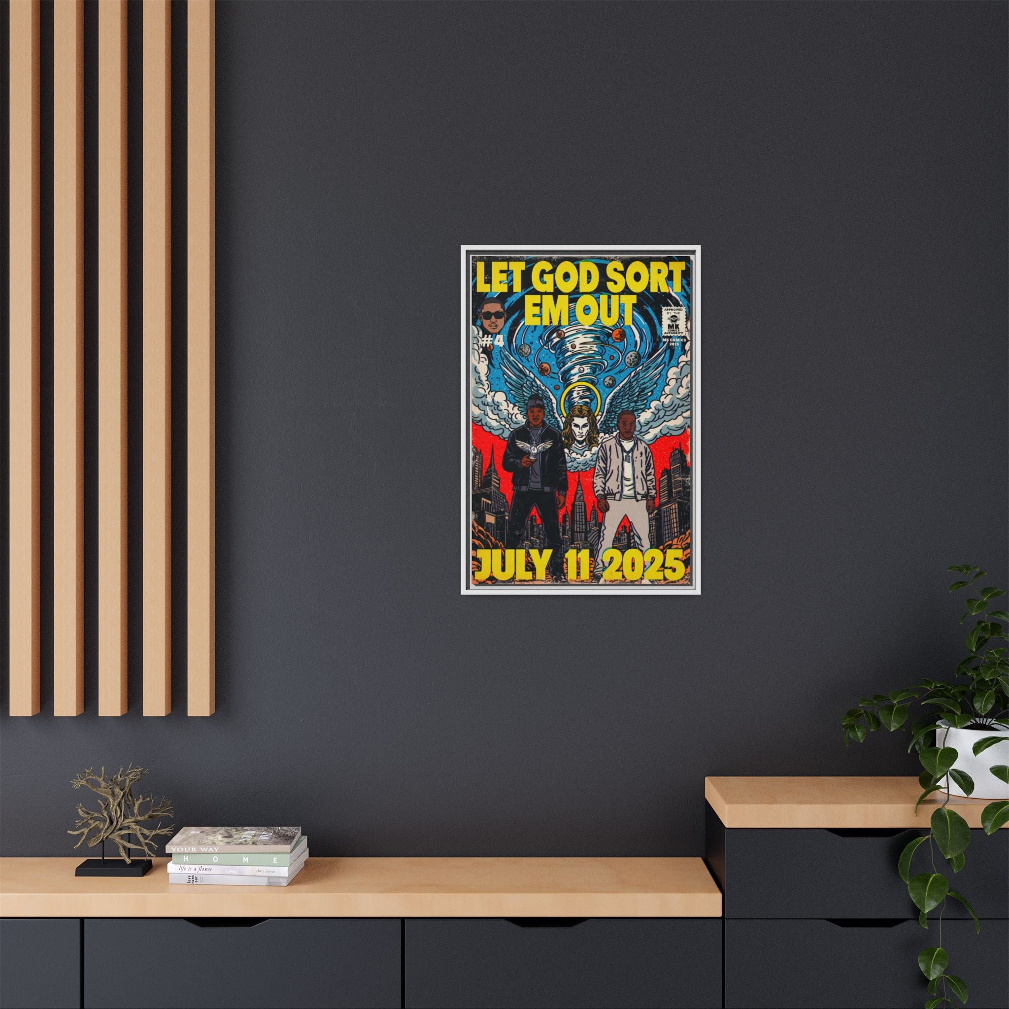 Let God Sort Em Out - Matte Canvas, Framed (Multi-color)