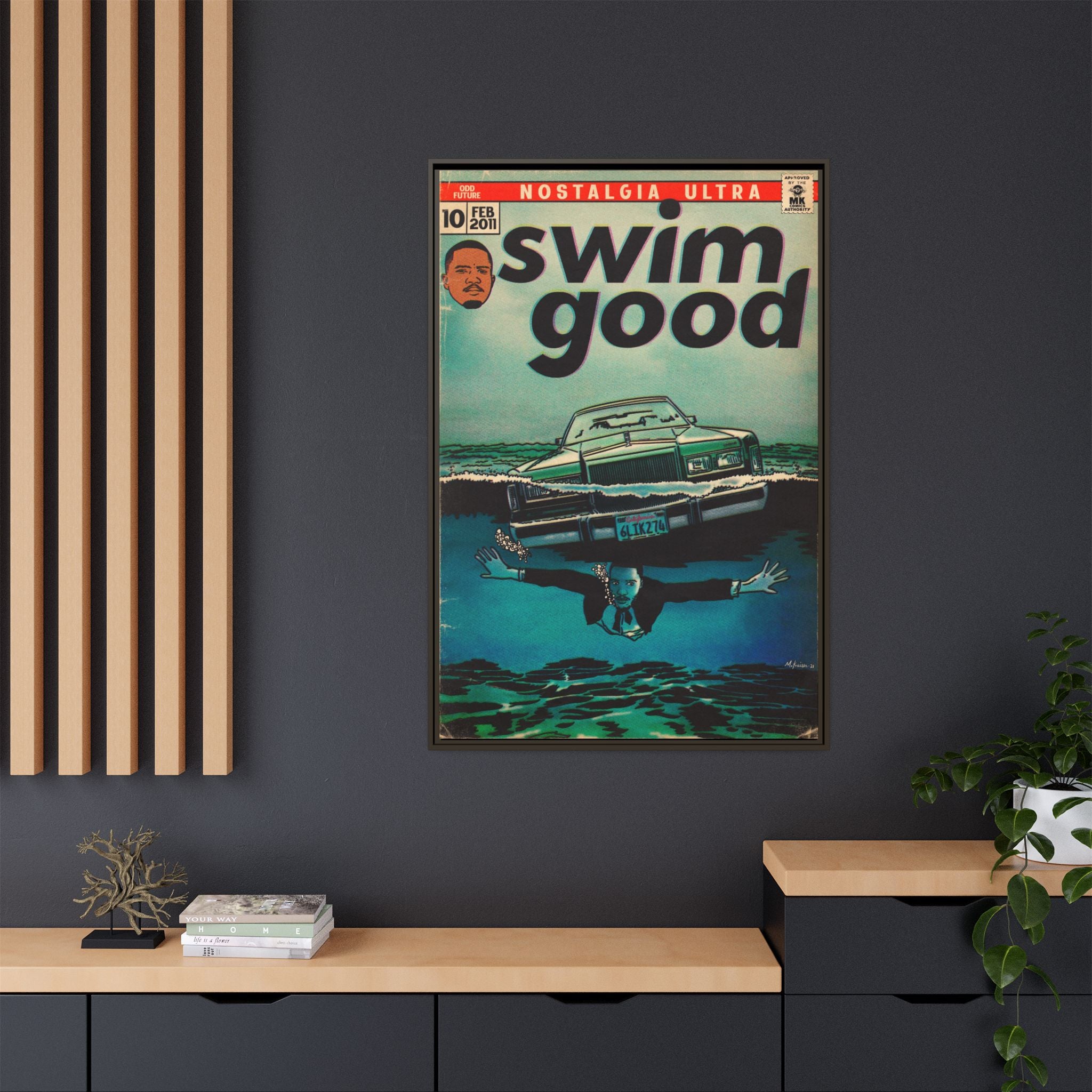 Swim Good - Matte Canvas, Framed (Multi-color)