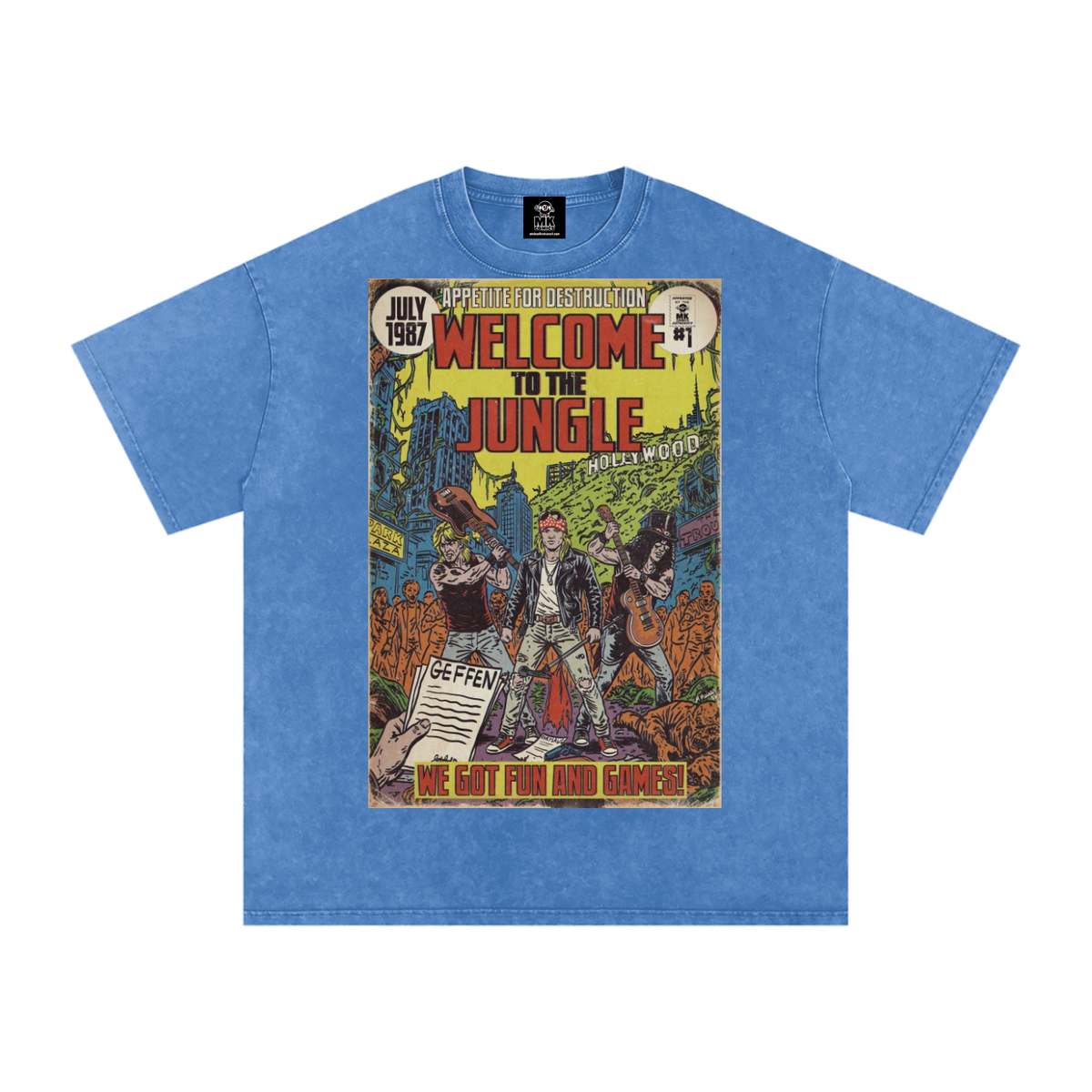 Welcome to the Jungle - Snow Washed Oversized Cotton T-Shirt