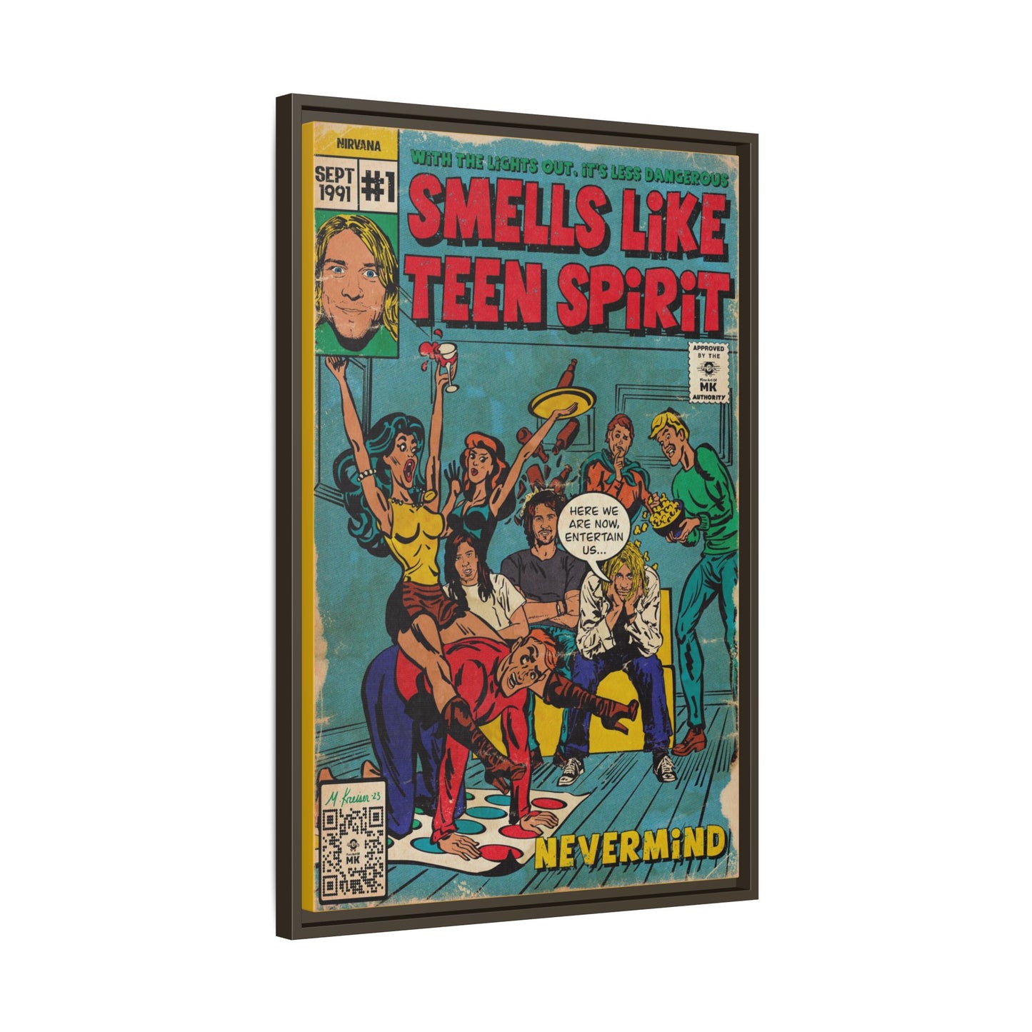 Nirvana - Smells Like Teen Spirit -  Gallery Canvas Wraps, Vertical Frame