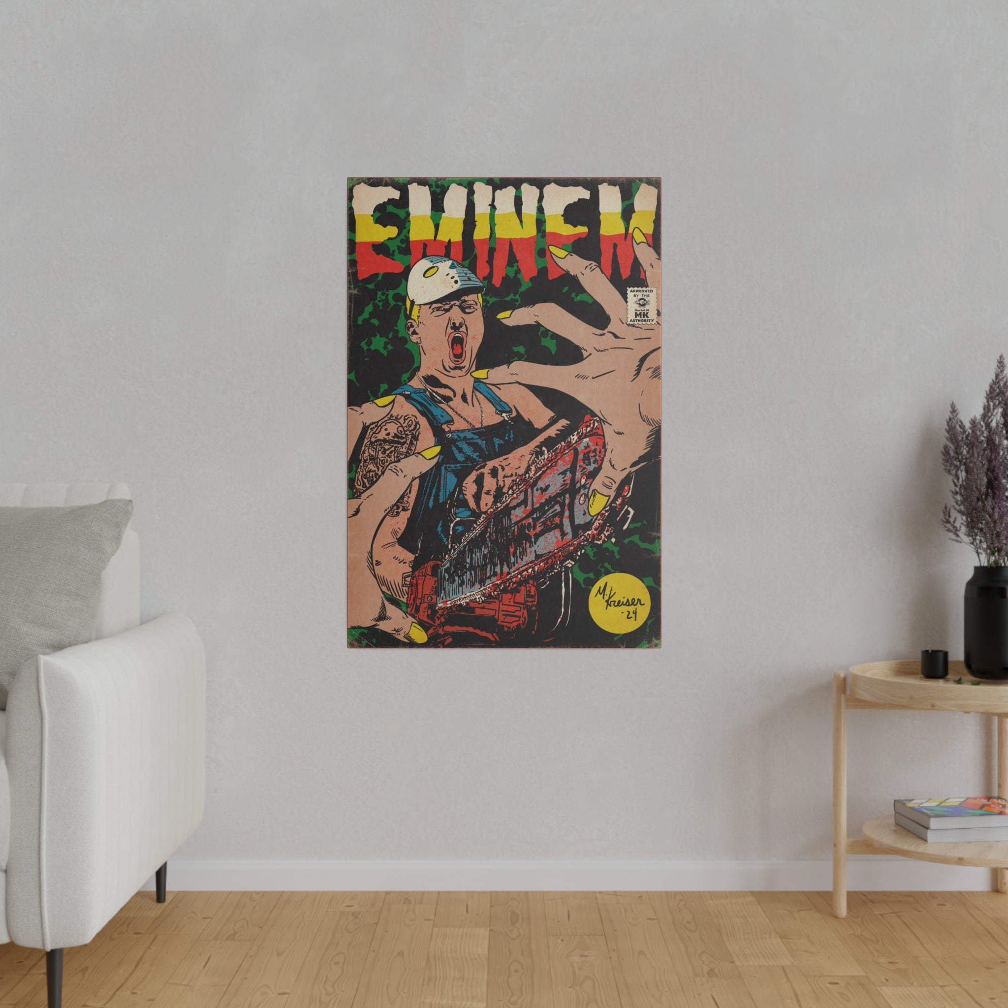 Em - Comic Book Art - Matte Canvas, Stretched, 0.75"