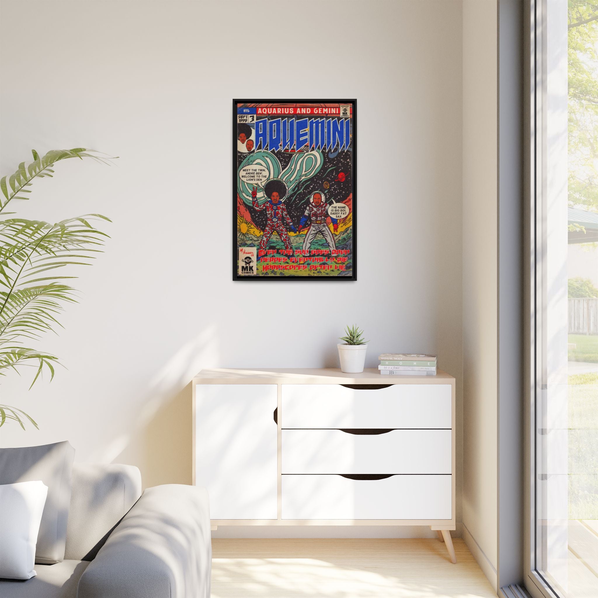 Aquemini - Comic Book Art - Matte Canvas, Framed (Multi-color)