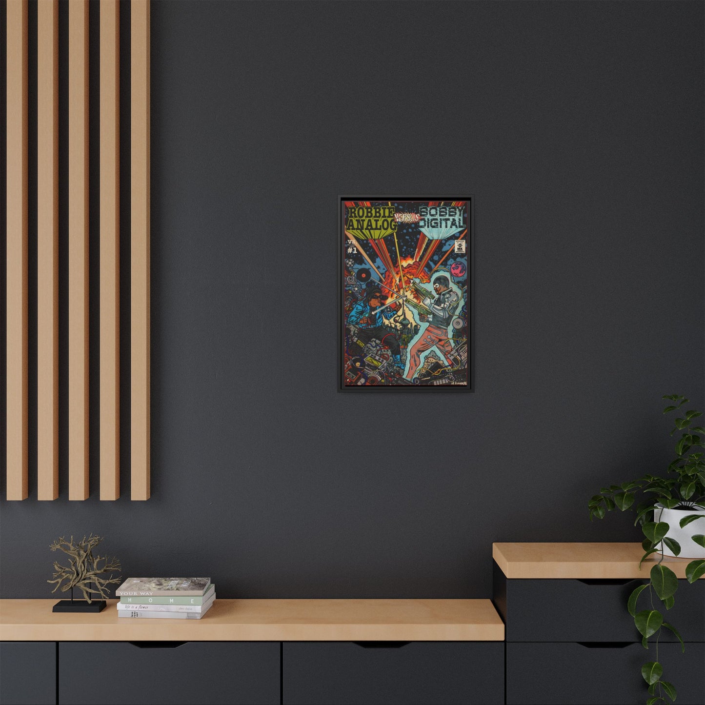 Analog vs. Digital - Matte Canvas, Framed (Multi-color)