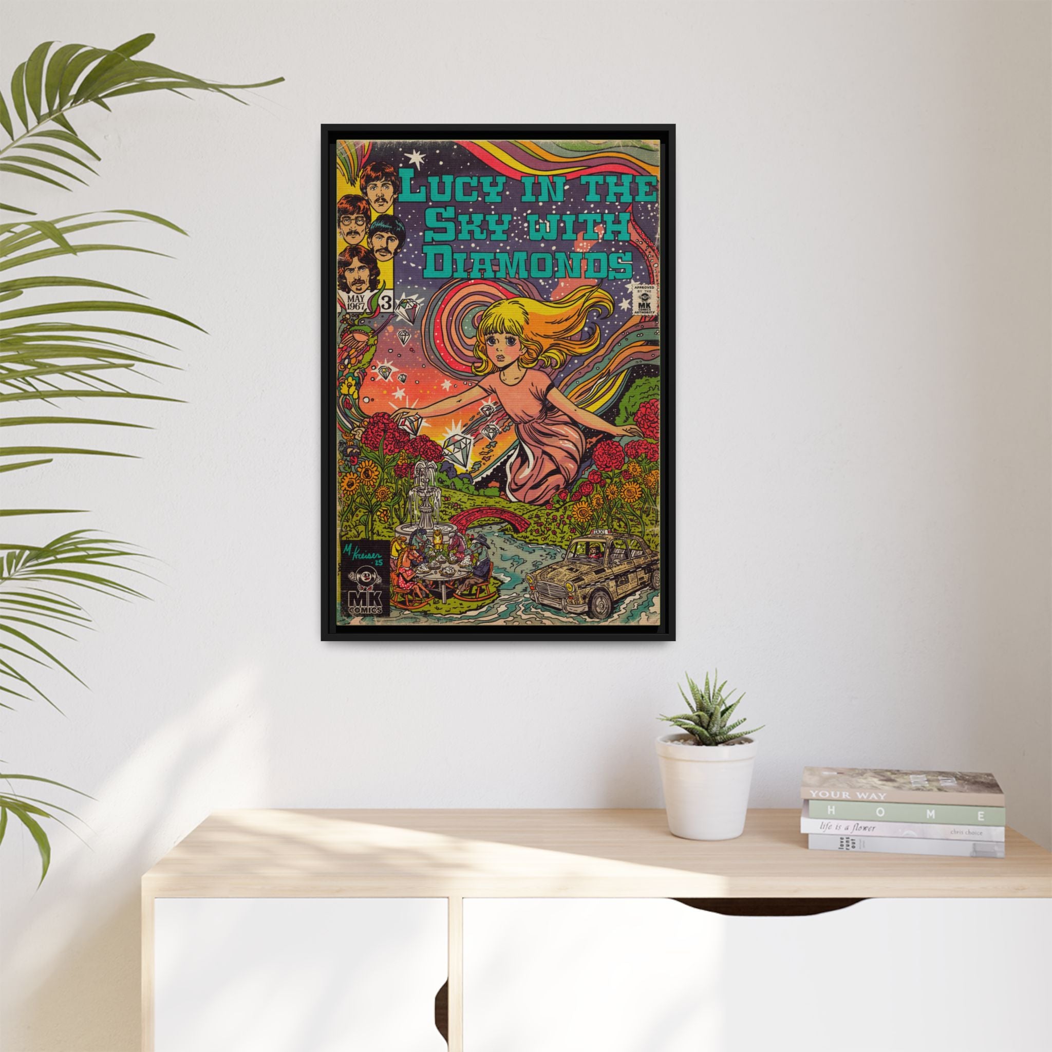 Lucy in the Sky with Diamonds - Matte Canvas, Framed (Multi-color)