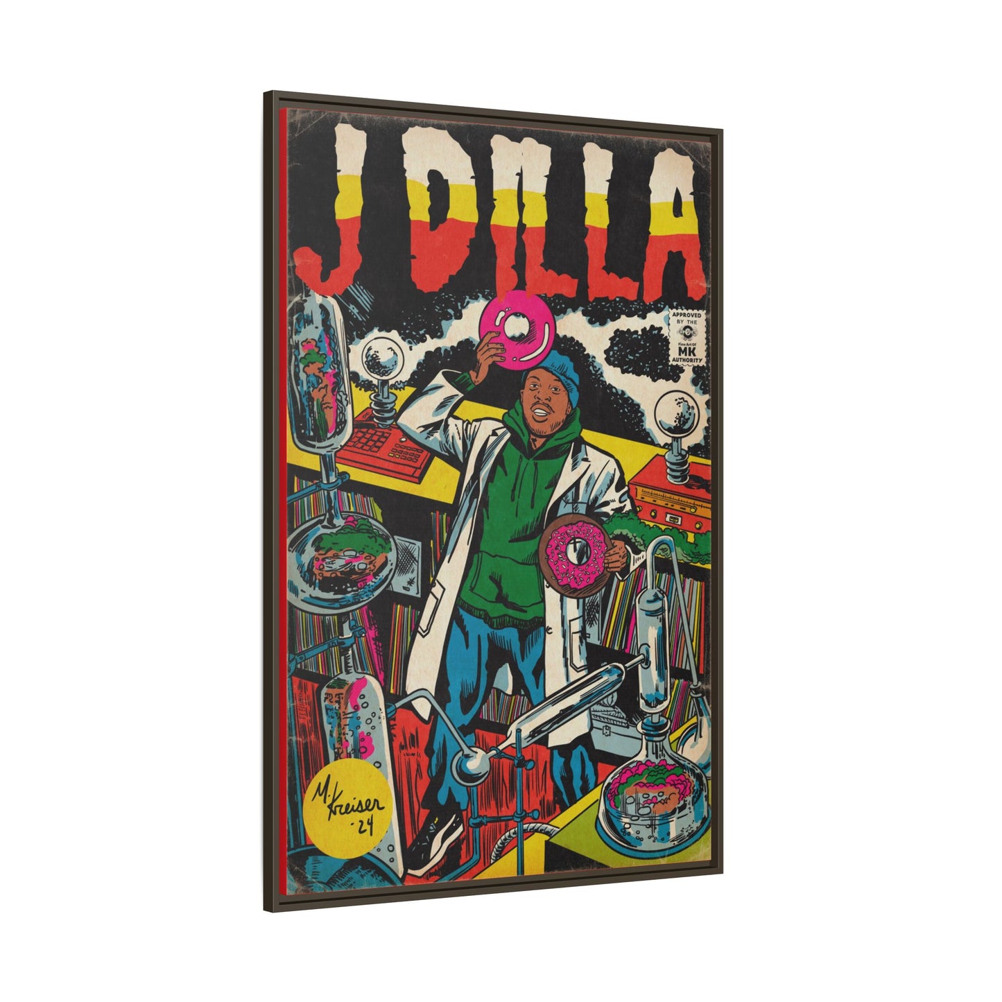 J Dilla - Comic Book Art - Gallery Canvas Wraps, Vertical Frame
