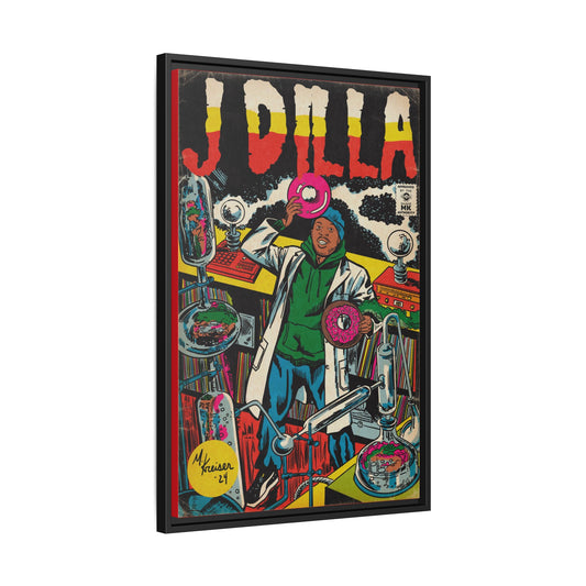 J Dilla - Comic Book Art - Gallery Canvas Wraps, Vertical Frame