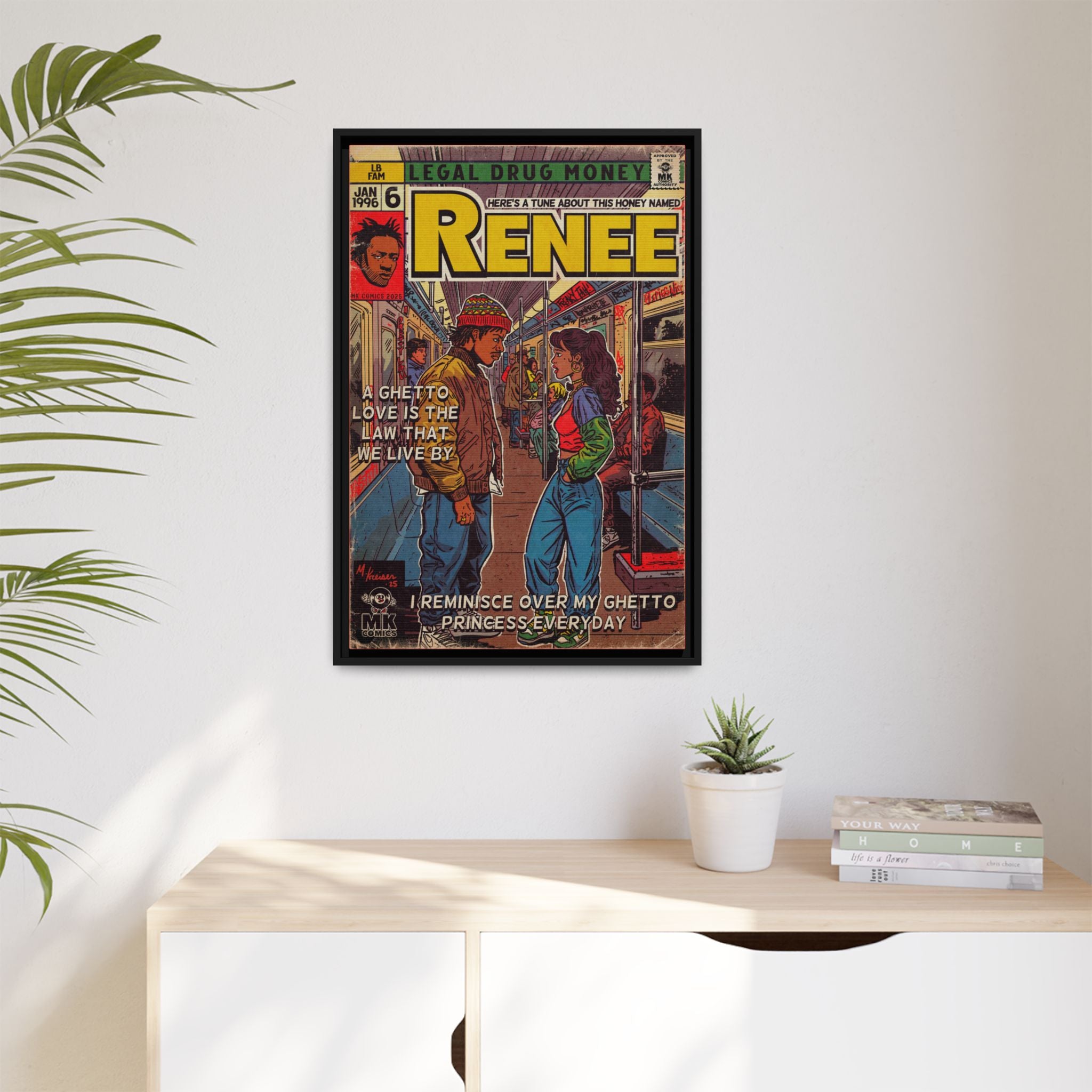 Renee - Matte Canvas, Framed (Multi-color)