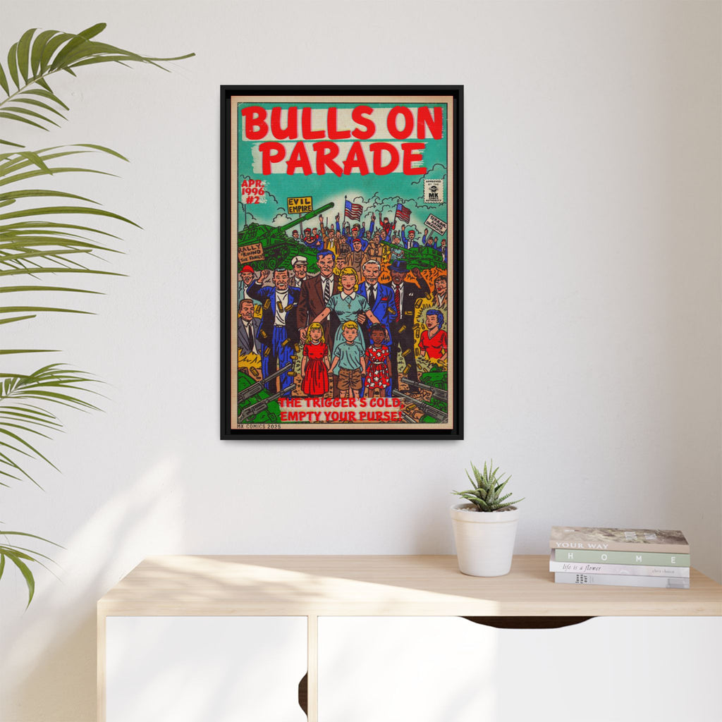 Bulls Parade -Matte Canvas, Framed (Multi-color)