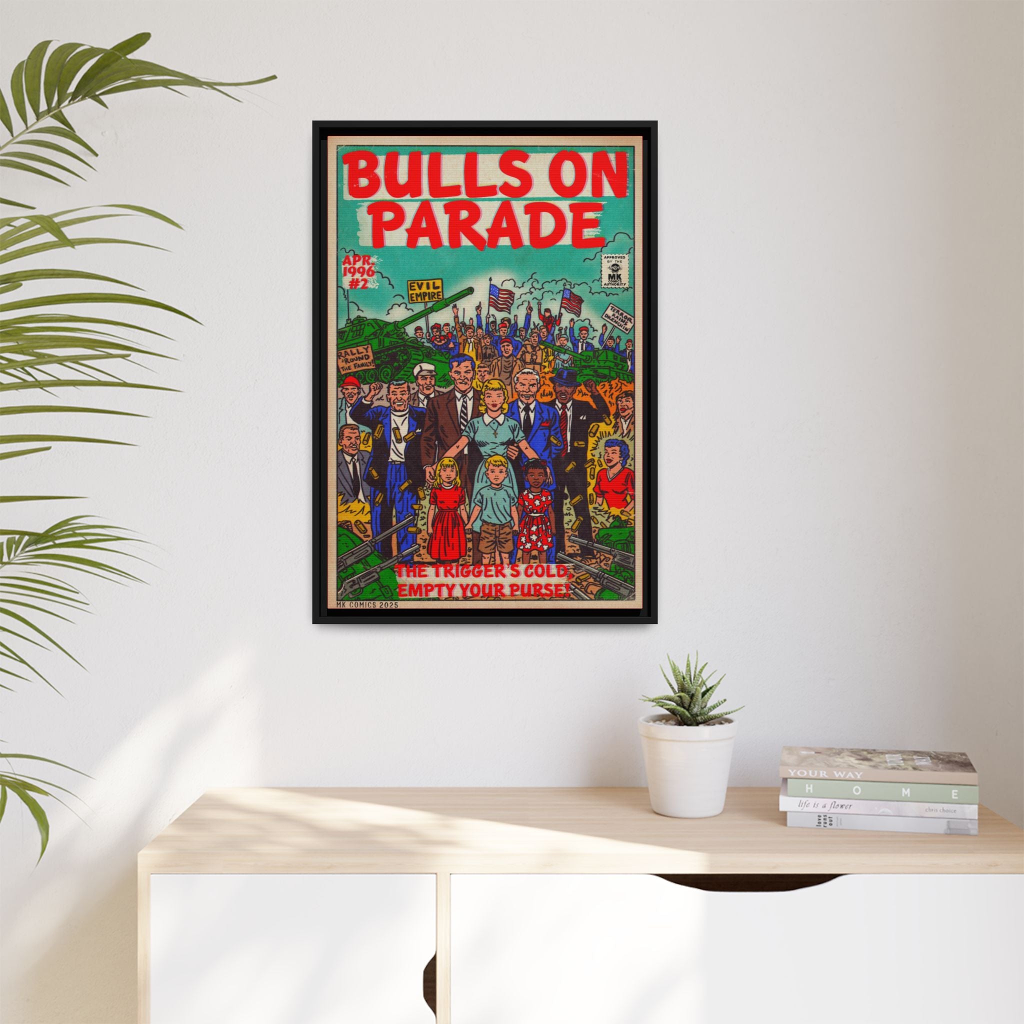 Bulls Parade -Matte Canvas, Framed (Multi-color)