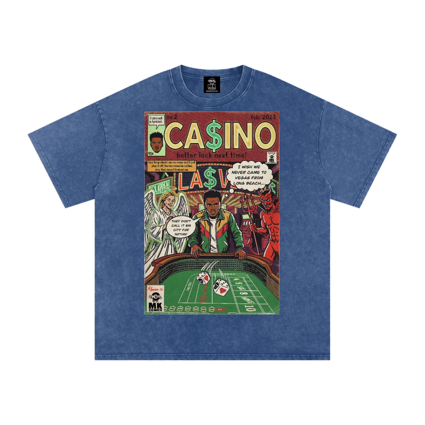 Casino - Snow Washed Oversized Cotton T-Shirt
