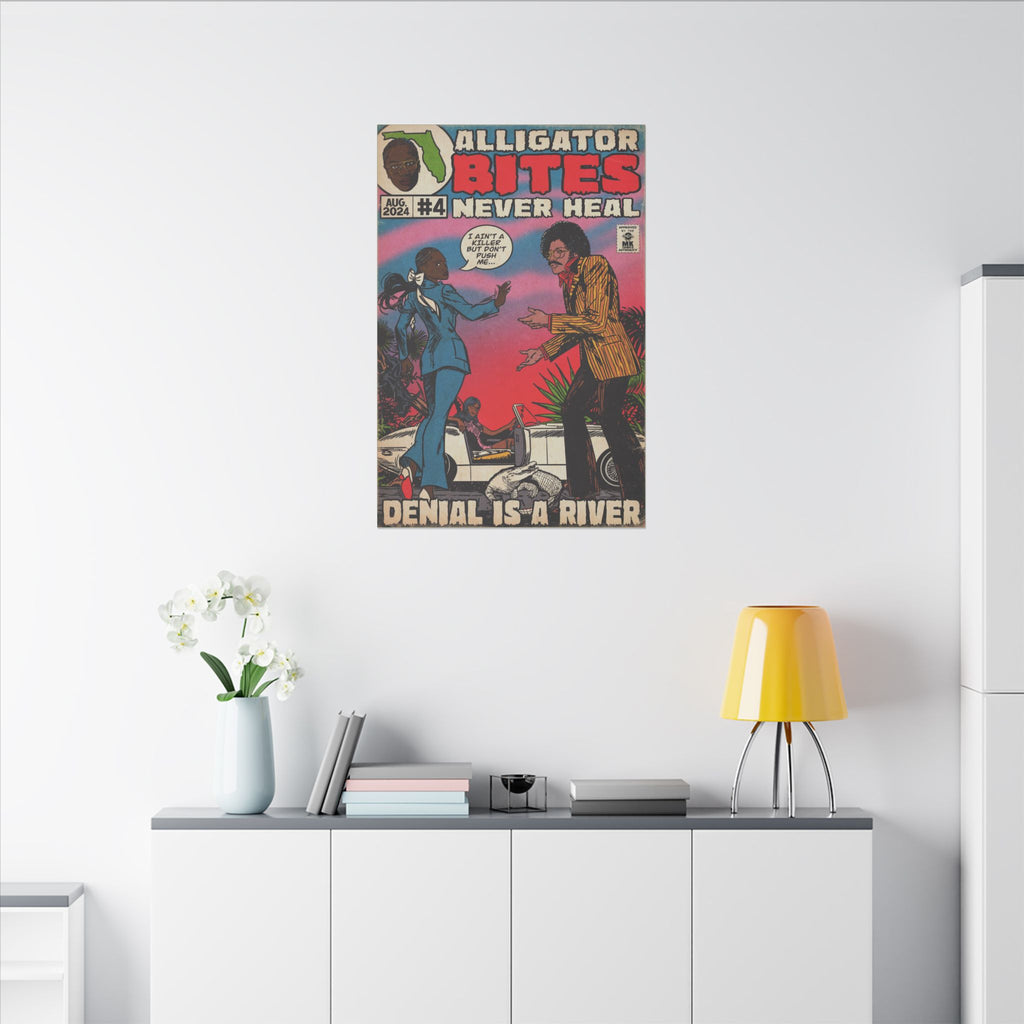 Denial is a River - Alligator Bites - Matte Canvas, Stretched, 0.75" (Multi-Size)