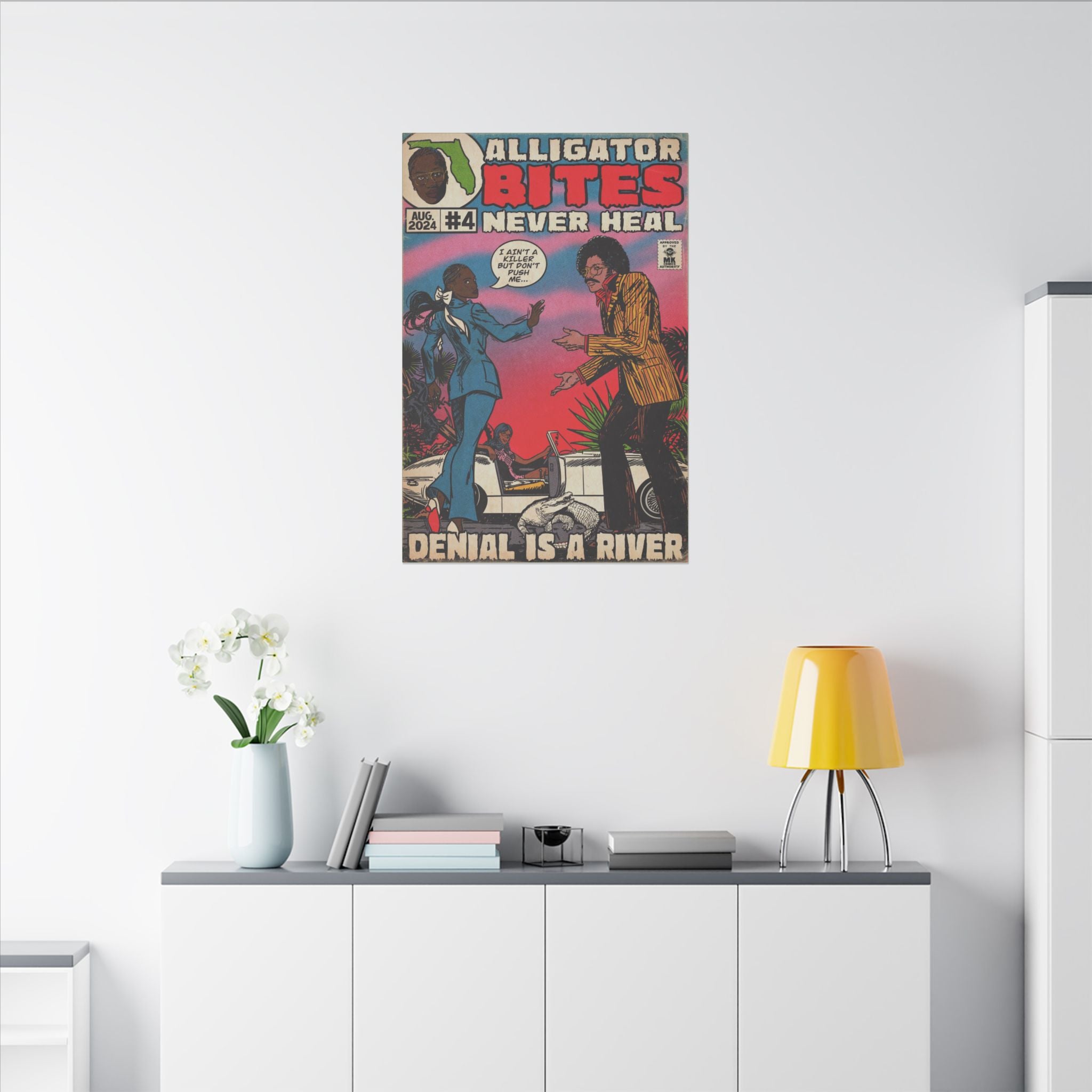 Denial is a River - Alligator Bites - Matte Canvas, Stretched, 0.75" (Multi-Size)