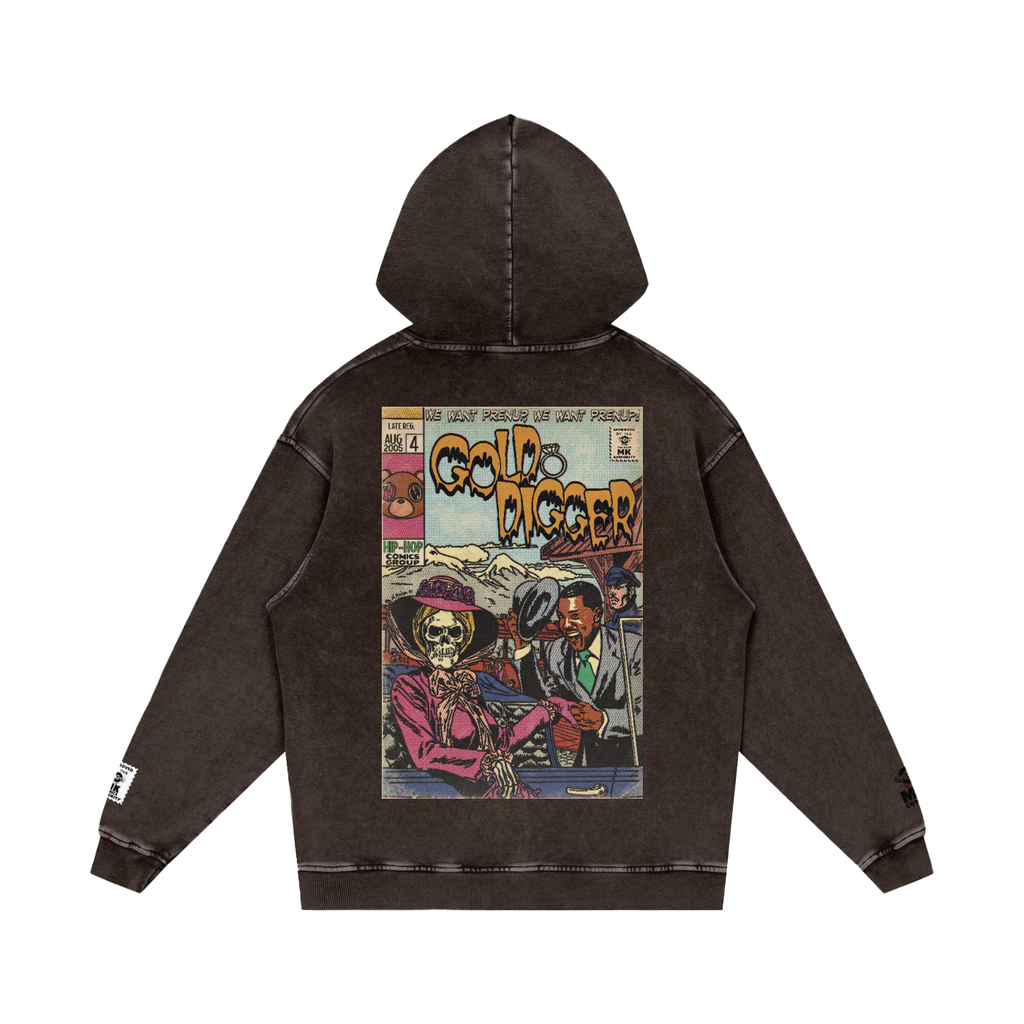 Gold Digger - Snow Washed Loose Cotton Hoodie