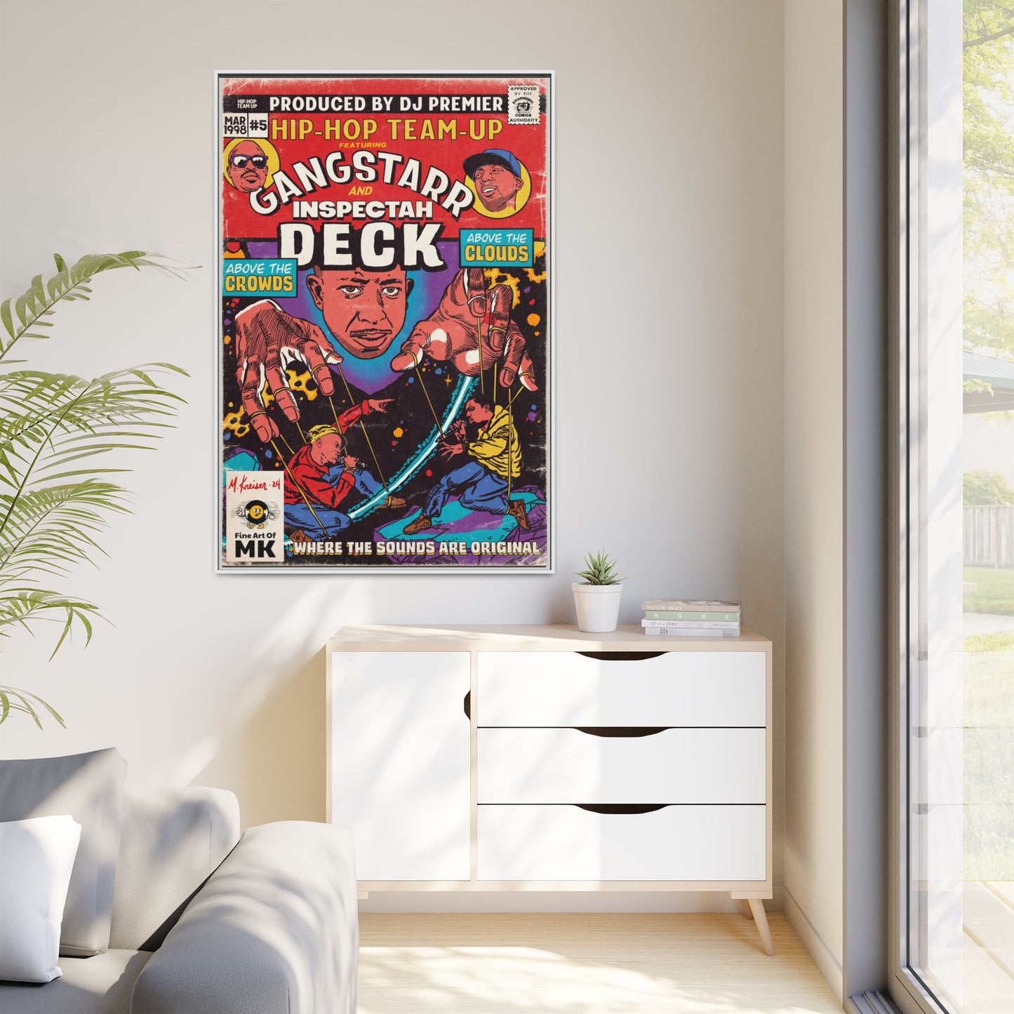 Gang Starr & Inspectah Deck - Above The Clouds - Gallery Canvas Wraps, Vertical Frame