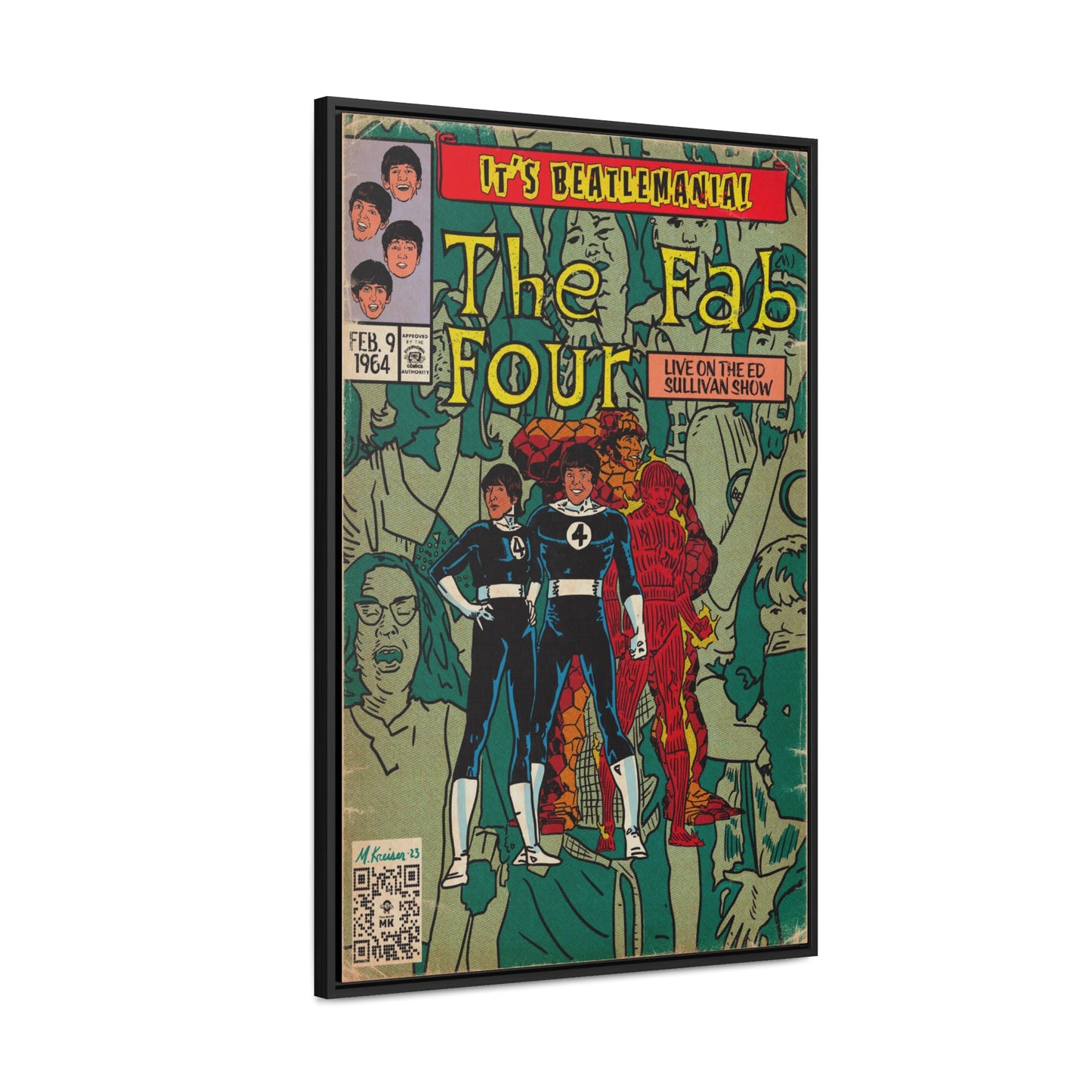 The Beatles - Beatlemania - Gallery Canvas Wraps, Vertical Frame