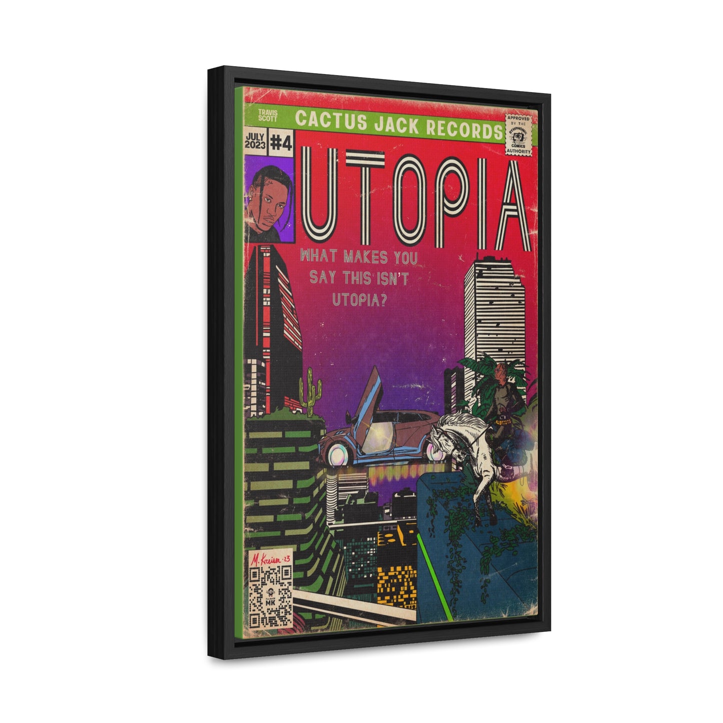 Travis Scott - Utopia - Gallery Canvas Wraps, Vertical Frame
