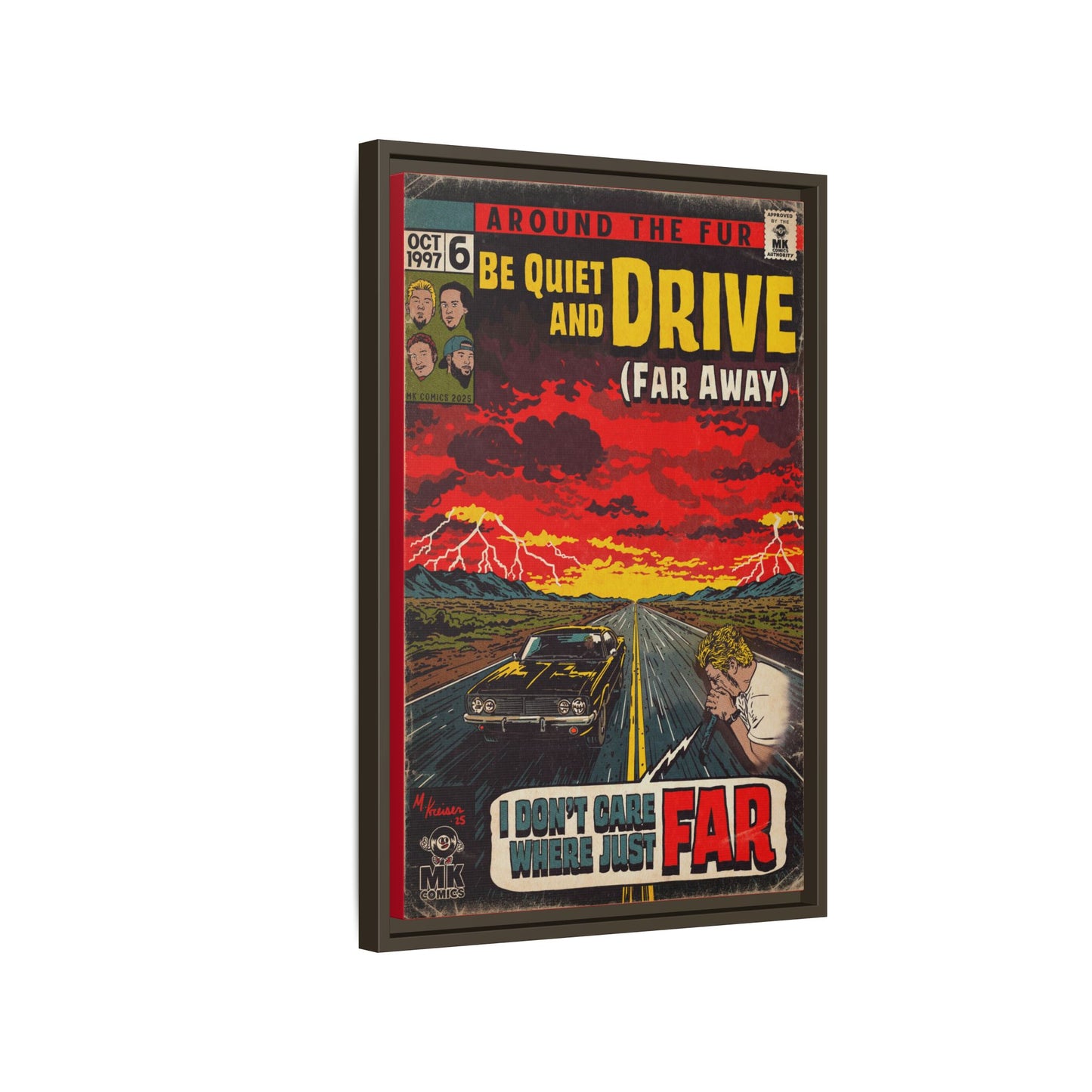 Be Quiet and Drive - Matte Canvas, Framed (Multi-color)