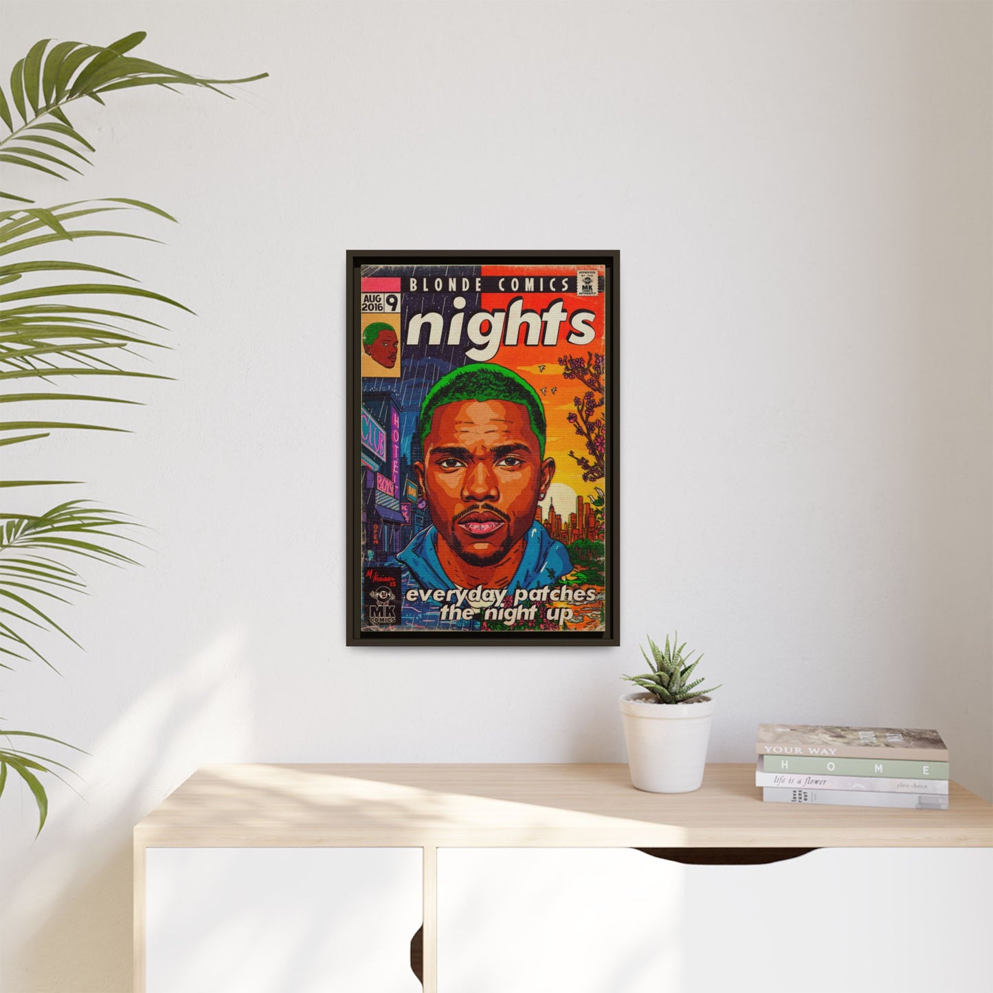 Frank Ocean -Nights - Matte Canvas, Framed (Multi-color)