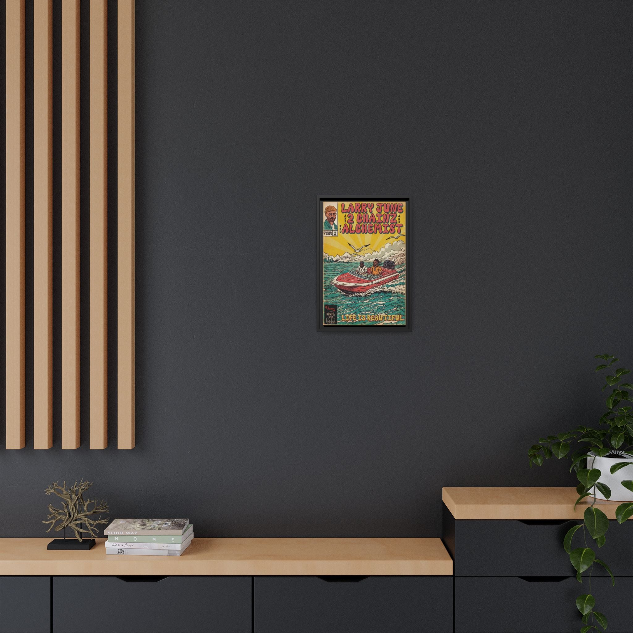 Life is Beautiful - Matte Canvas, Framed (Multi-color)