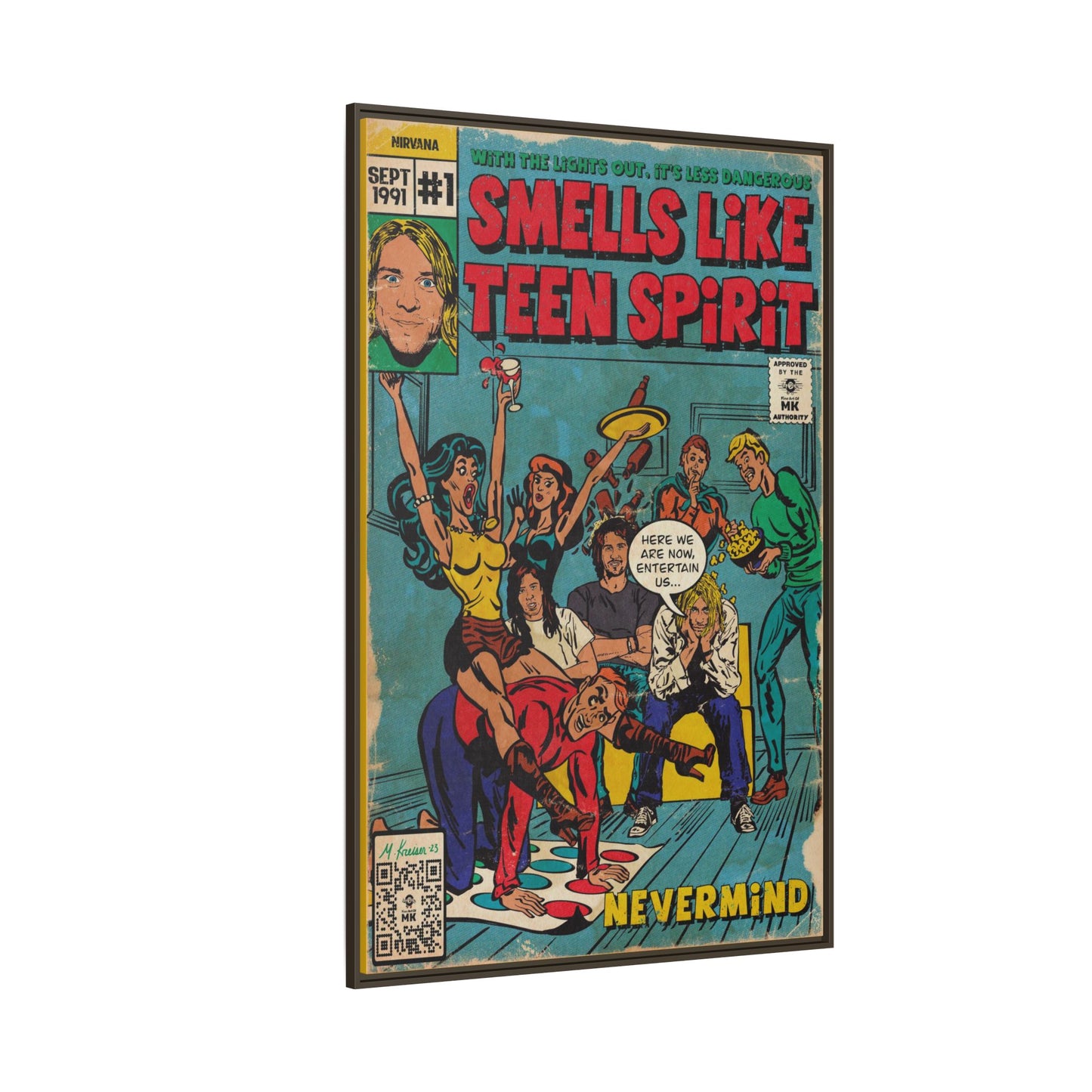 Nirvana - Smells Like Teen Spirit -  Gallery Canvas Wraps, Vertical Frame
