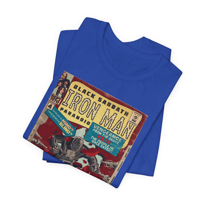 Black Sabbath - Iron Man Rock Comic Art - Unisex Jersey Short Sleeve Tee