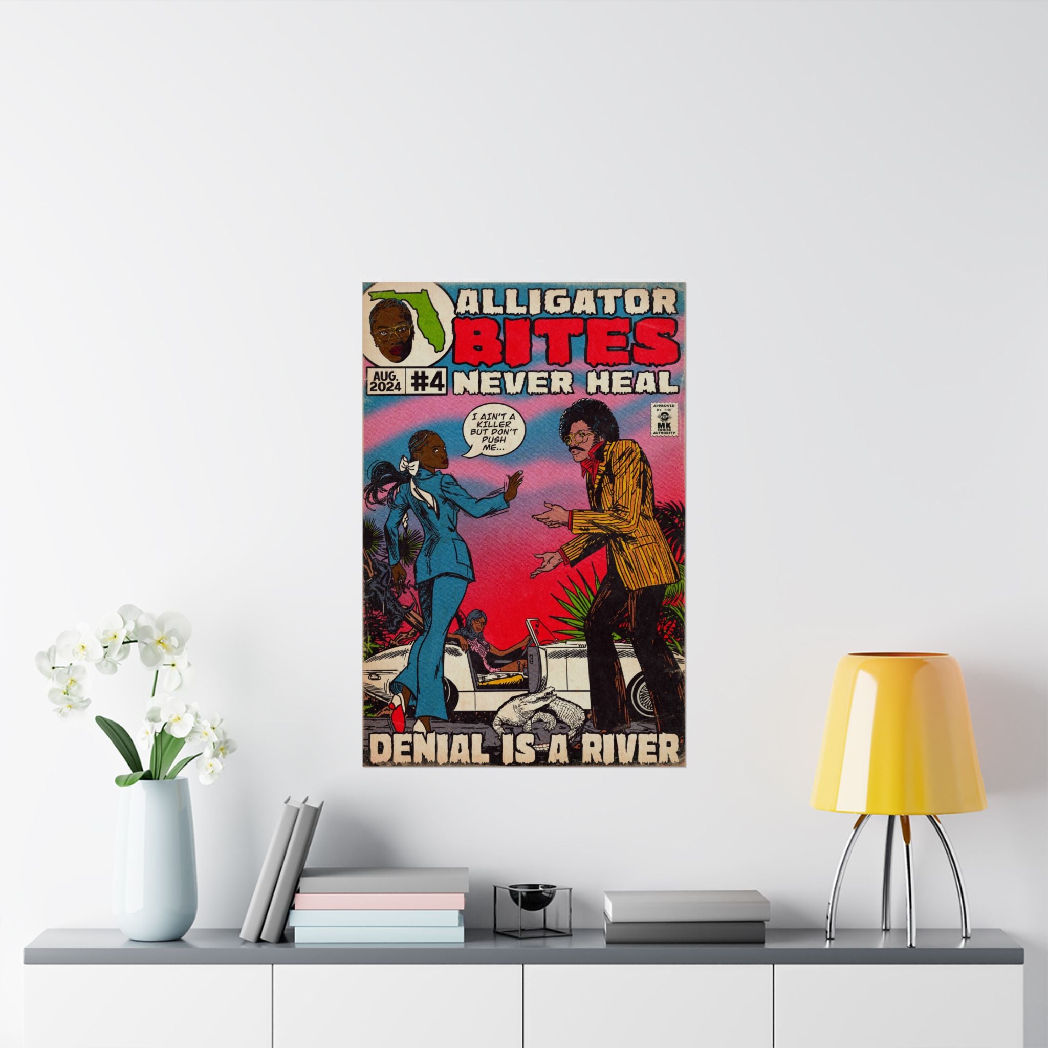 Denial is a River - Alligator Bites - Matte Vertical Posters