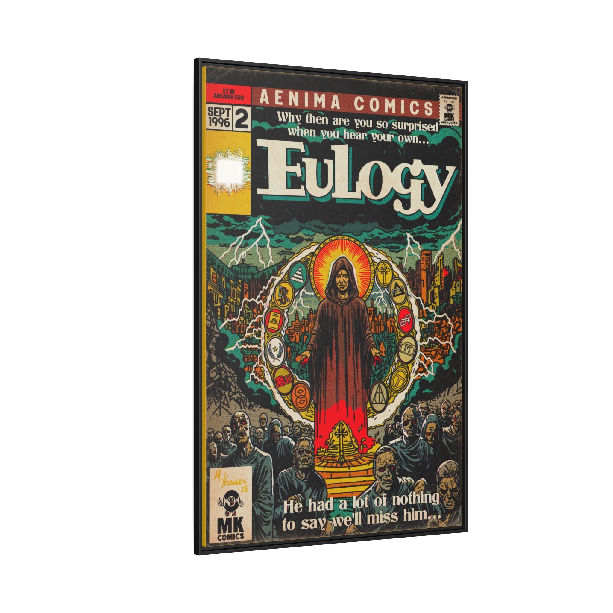 Eulogy - Matte Canvas, Framed (Multi-color)